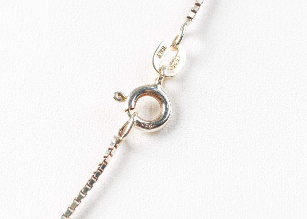 Sterling Silver Necklaces with Cubic Zirconia Dangle Pendants