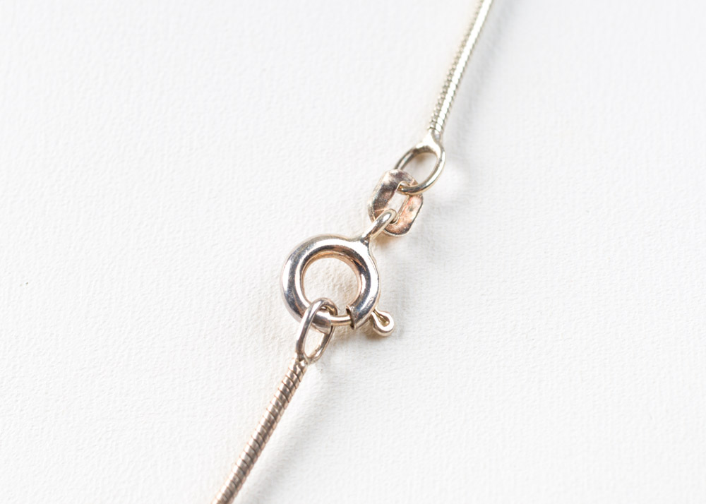 Sterling Silver Necklaces with Cubic Zirconia Dangle Pendants