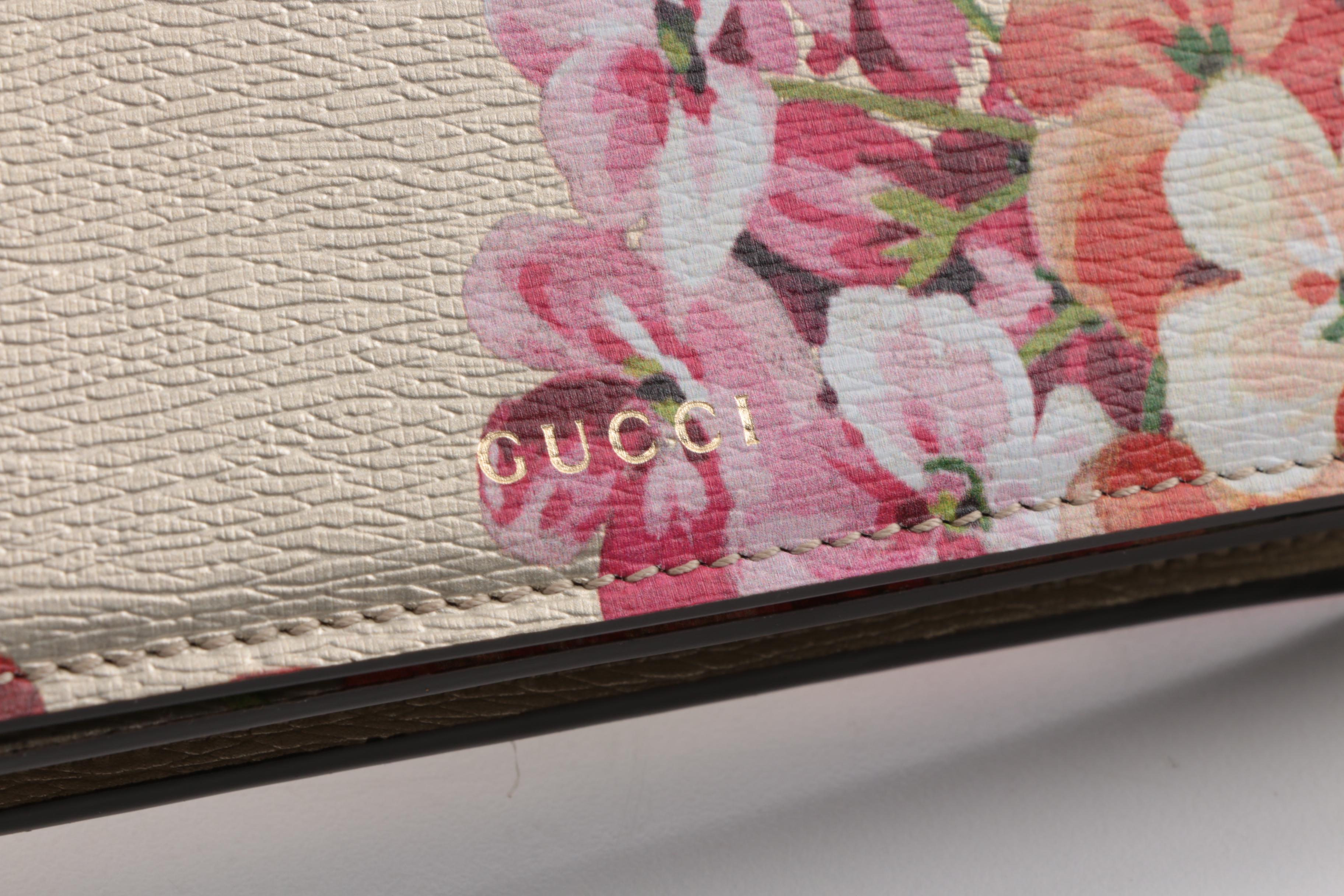 Gucci Geranium Soft Gold Metallic Leather Clutch, Made in Italy
