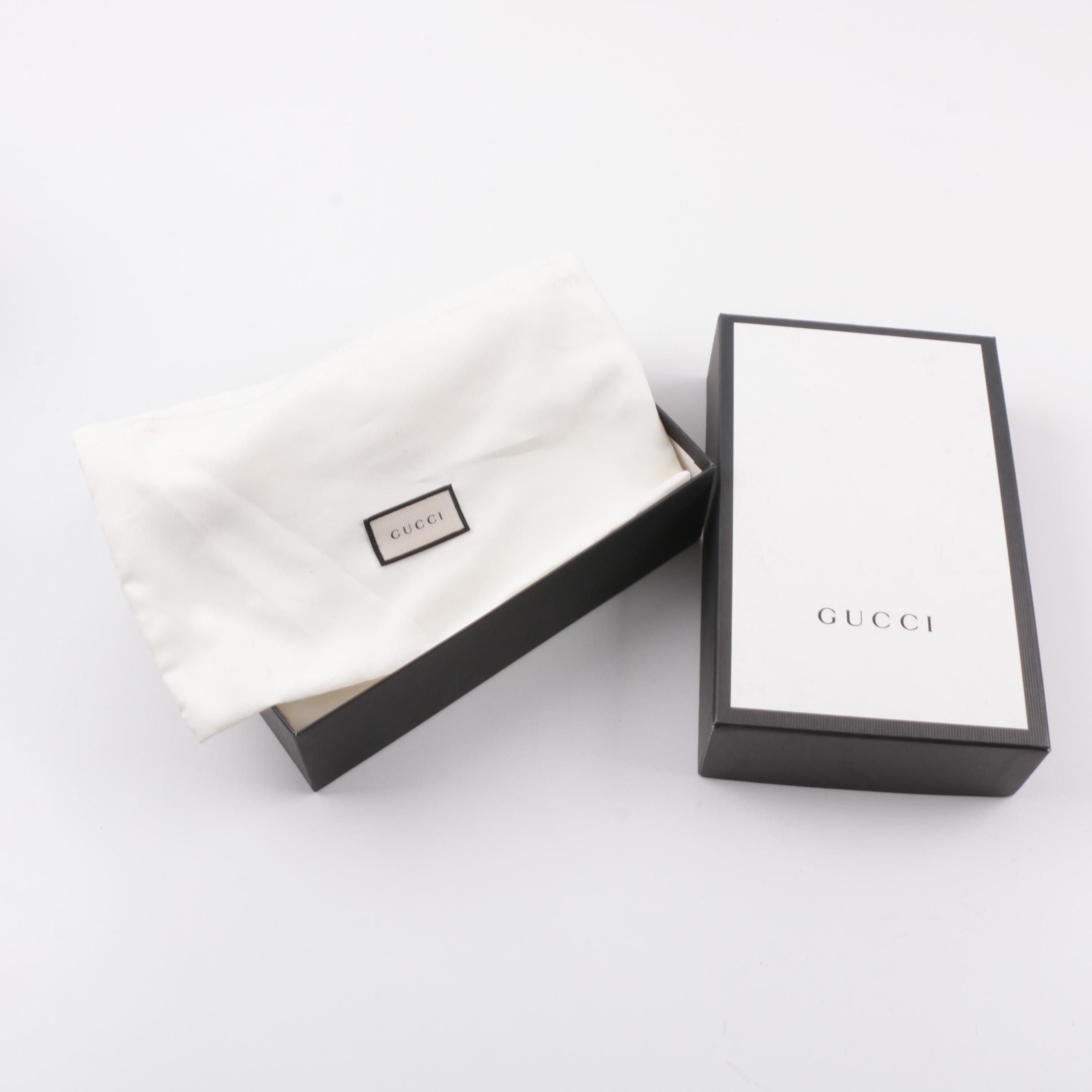 Gucci Geranium Soft Gold Metallic Leather Clutch, Made in Italy