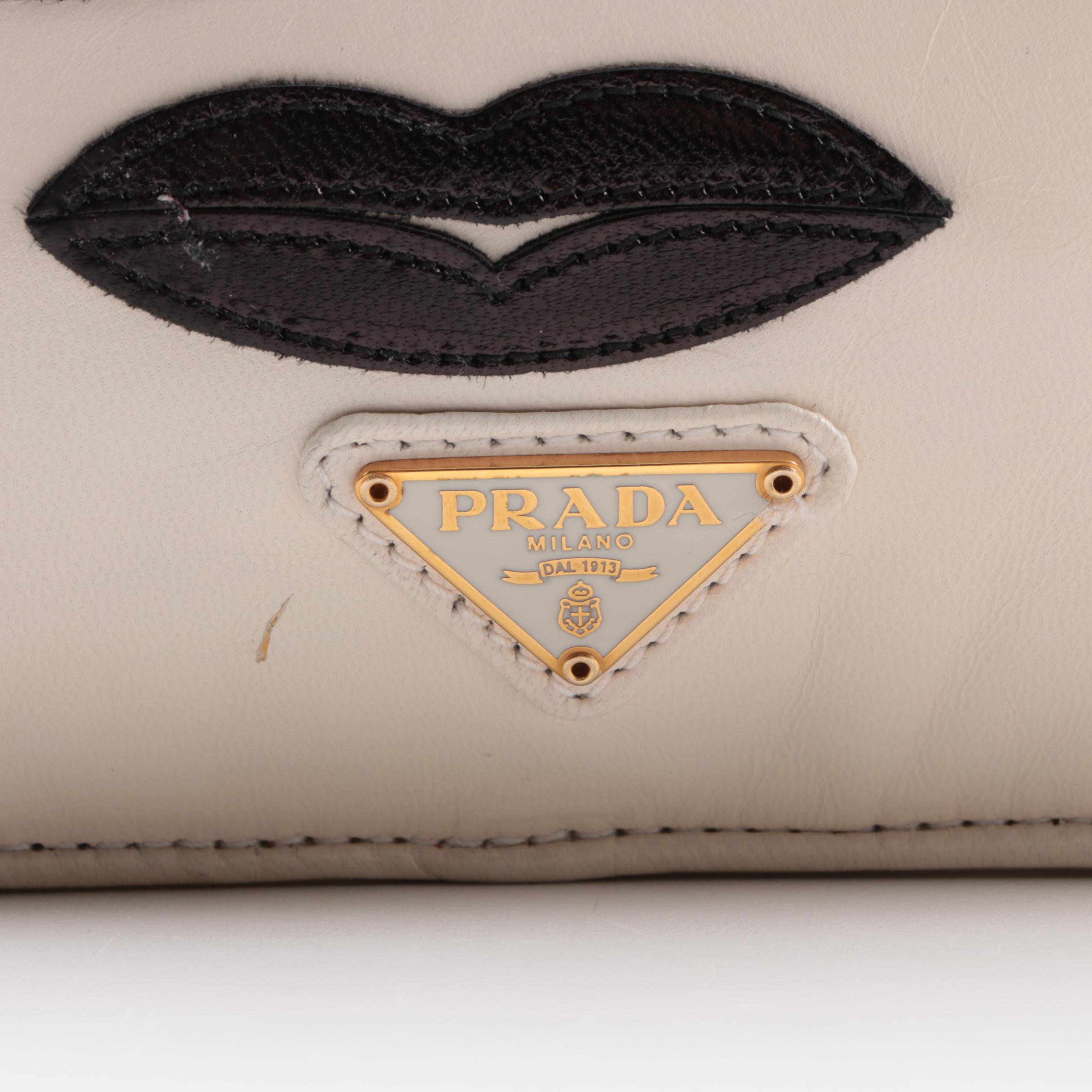 Prada Resort Collection 2012 Black Lips Leather Shoulder Bag