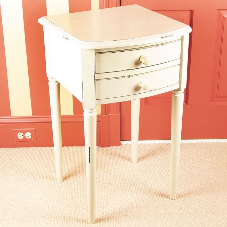 Federal Style Painted Two-Drawer Side Table, 20th Century