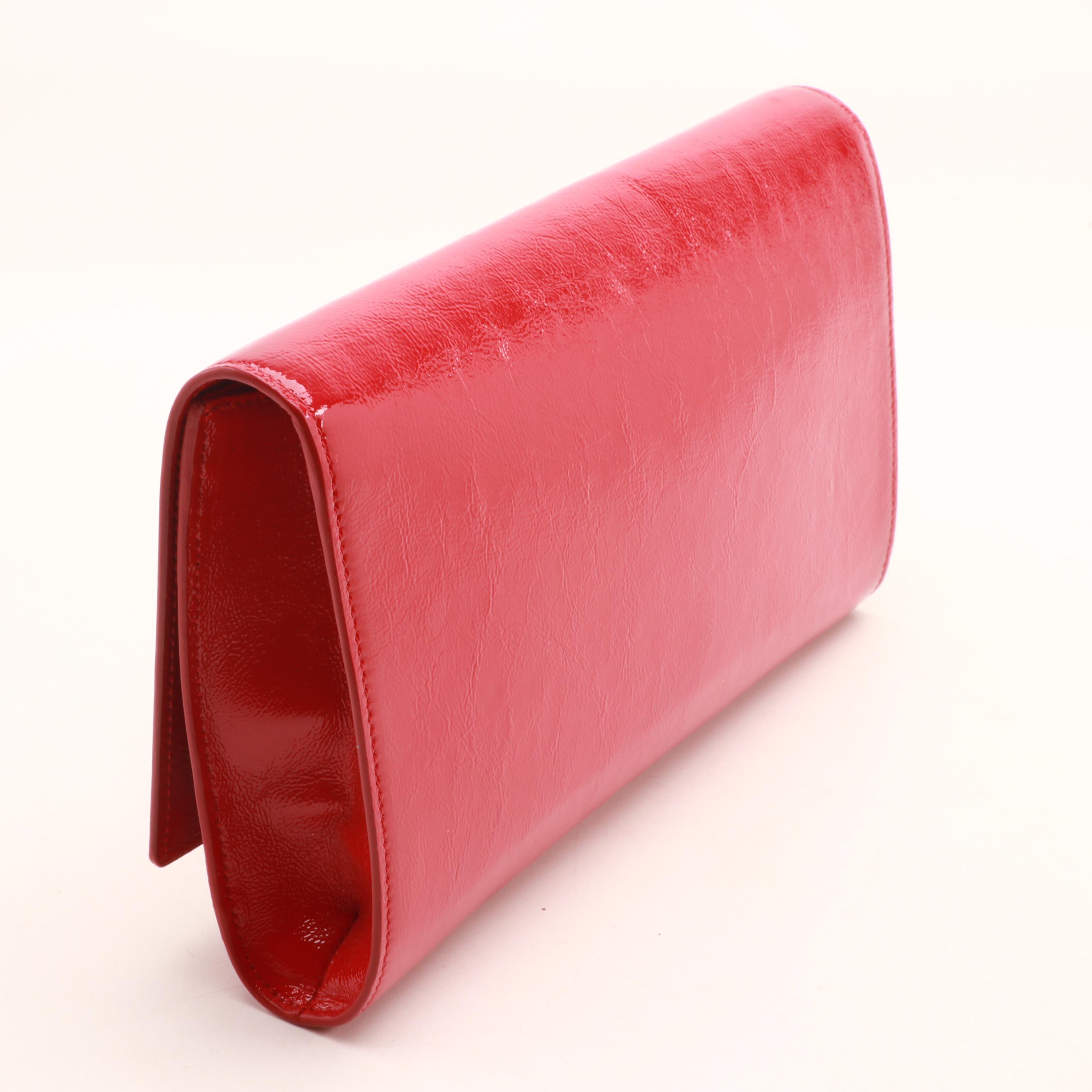 Yves Saint Laurent Sac De Jour Red Patent Leather Clutch