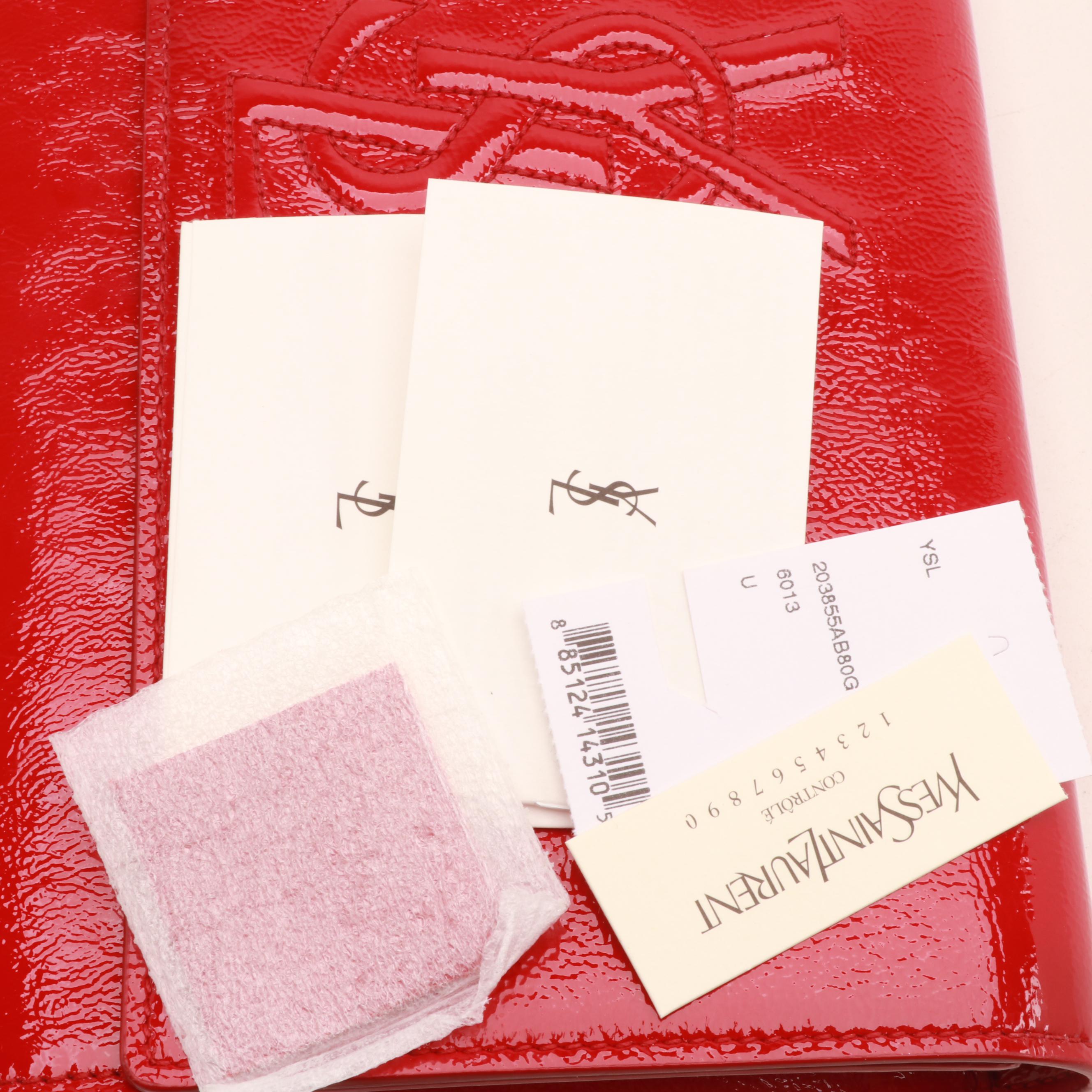 Yves Saint Laurent Sac De Jour Red Patent Leather Clutch