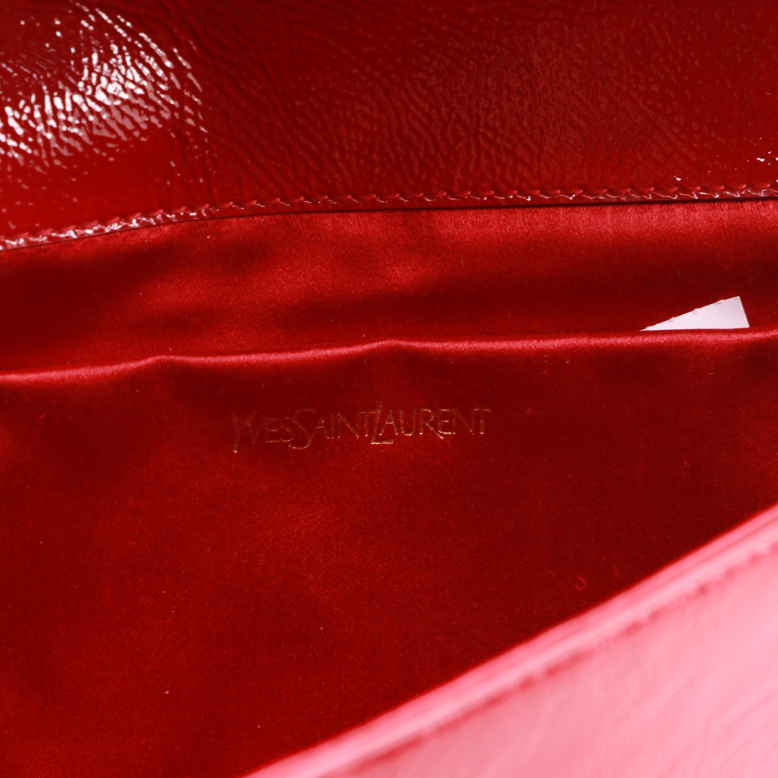 Yves Saint Laurent Sac De Jour Red Patent Leather Clutch