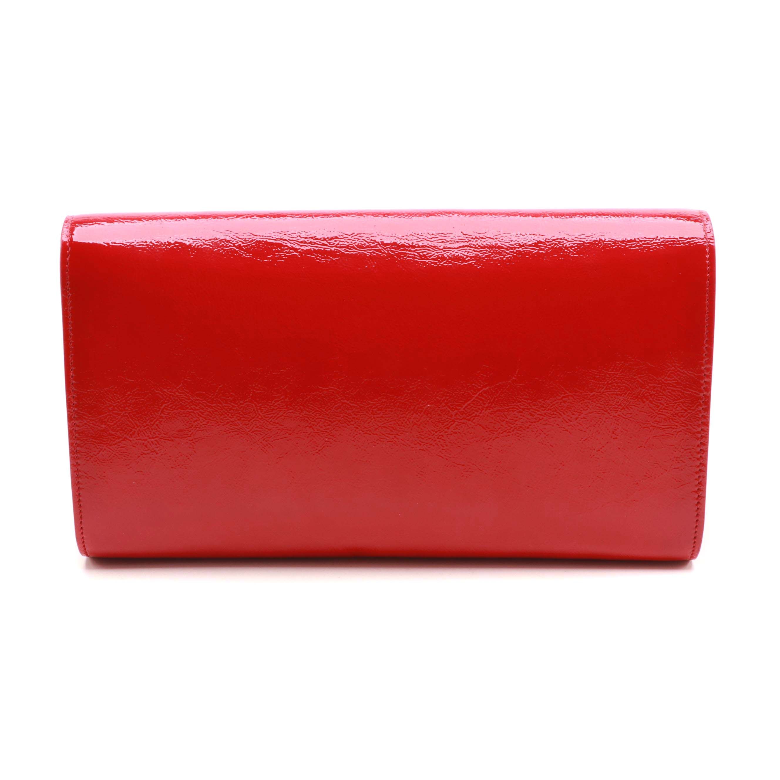 Yves Saint Laurent Sac De Jour Red Patent Leather Clutch