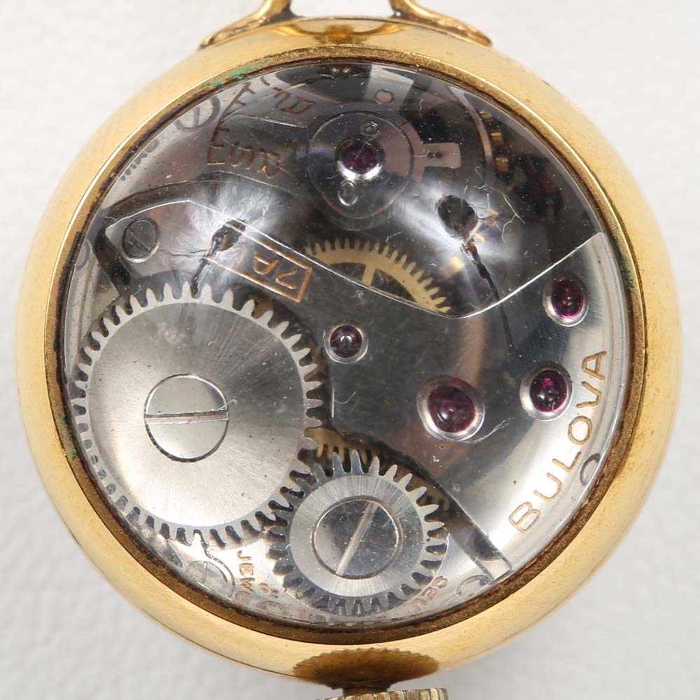 Vintage Gold Tone Bucherer Pendant Watch Necklace