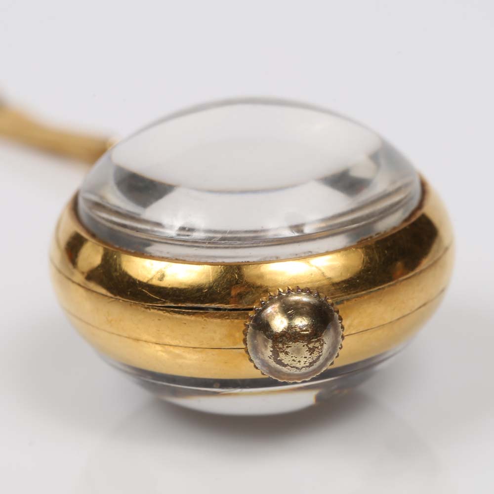 Vintage Gold Tone Bucherer Pendant Watch Necklace