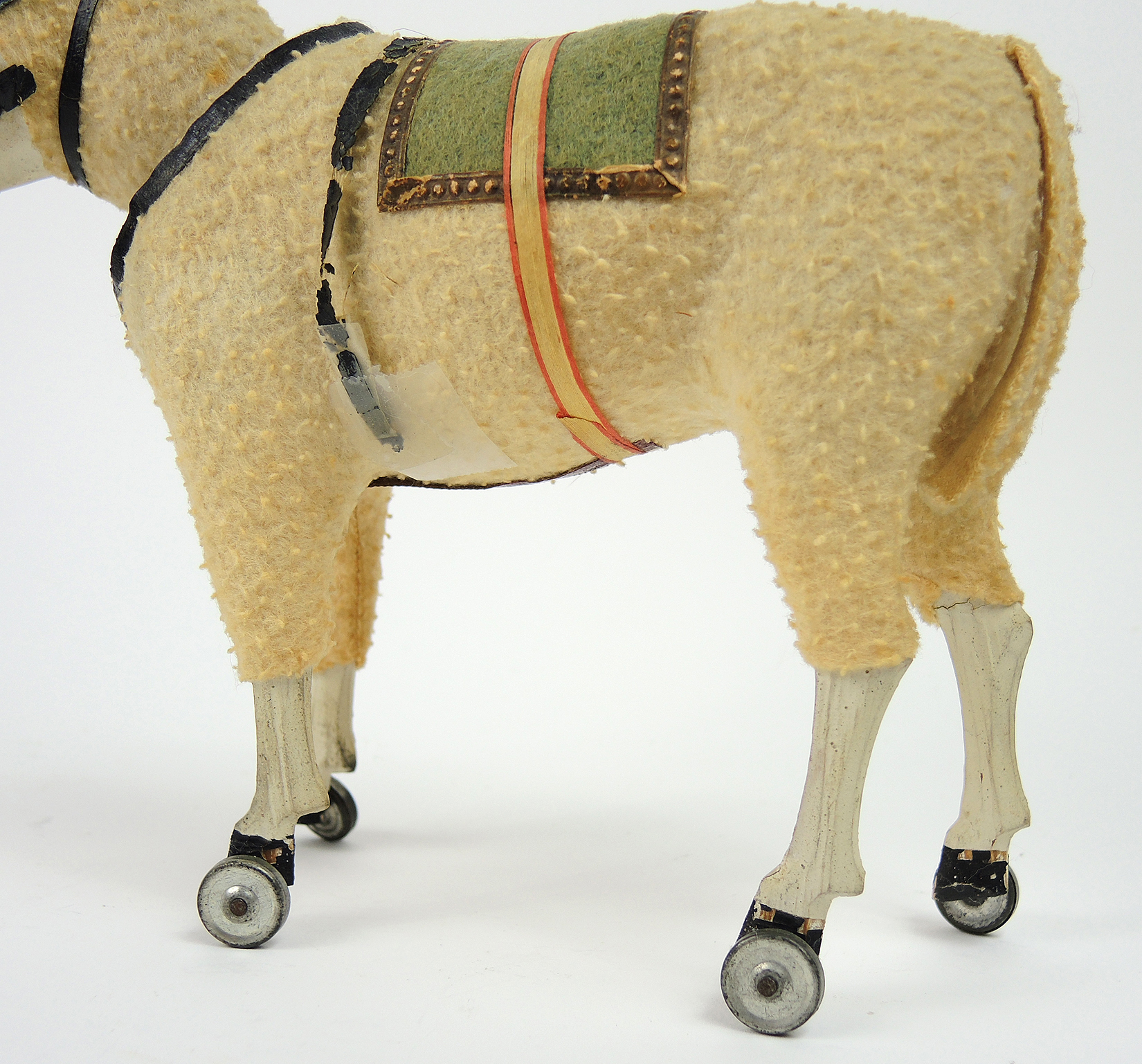 German Paper Mâché Sheep Pull Toy , 19th Century