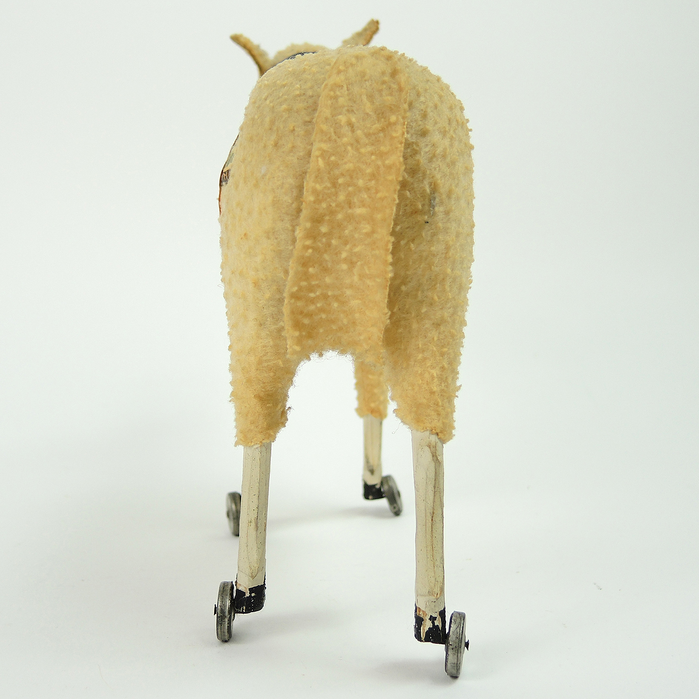 German Paper Mâché Sheep Pull Toy , 19th Century