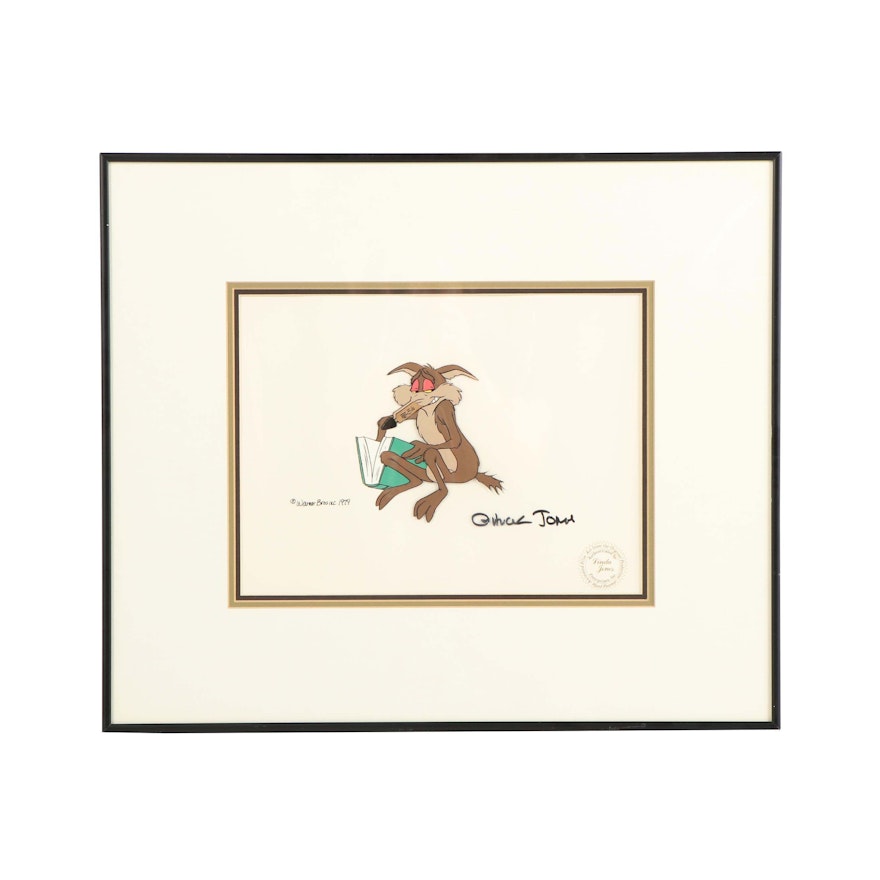 Chuck Jones Signed 1979 Hand-Painted Production Cel "Wile E. Coyote"