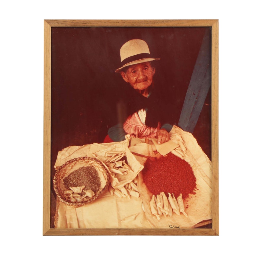 Paul Chesley Photograph "Native American Market Vendor and Her Wares"