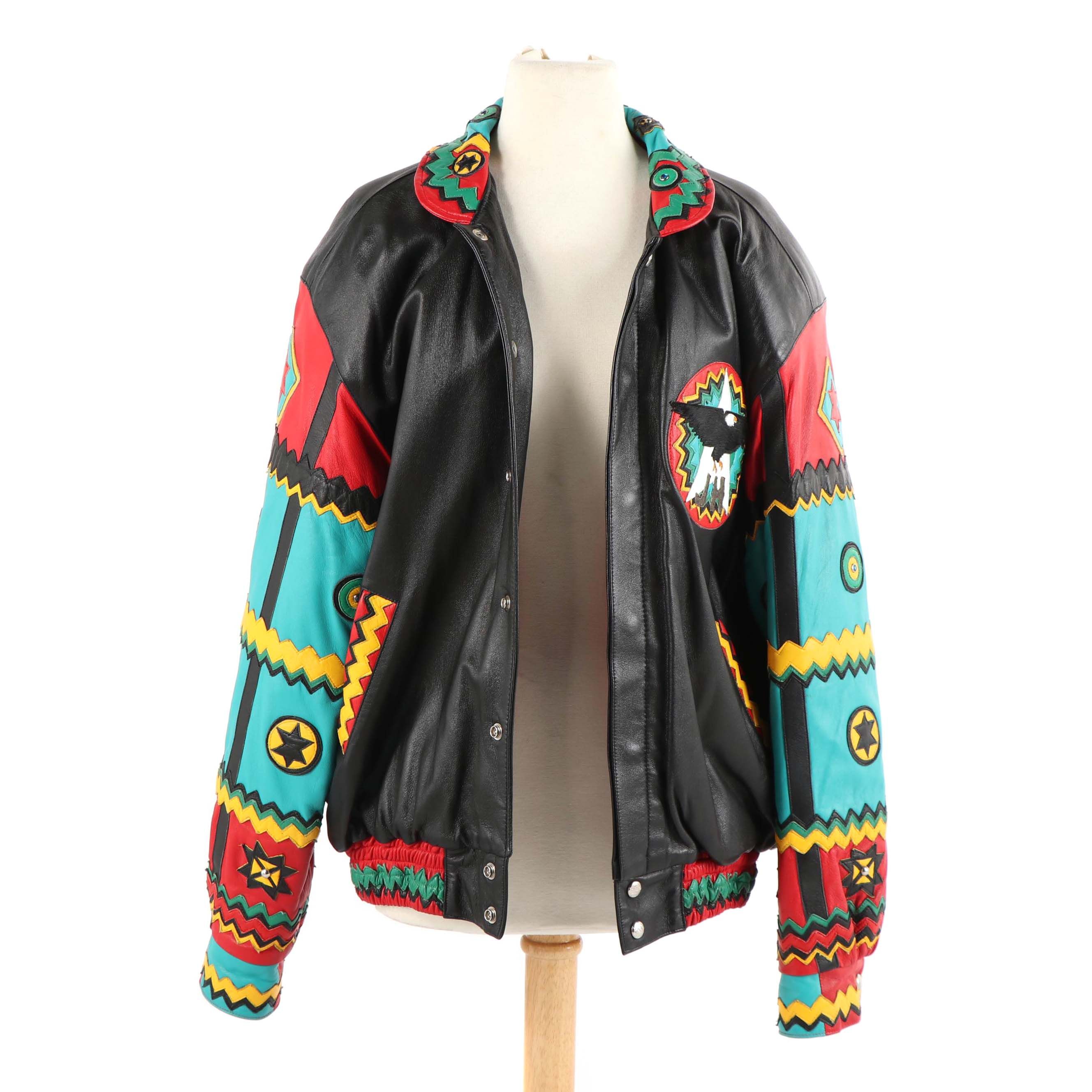 Men's 1990s Jeff Hamilton Custom Leather Art Jacket