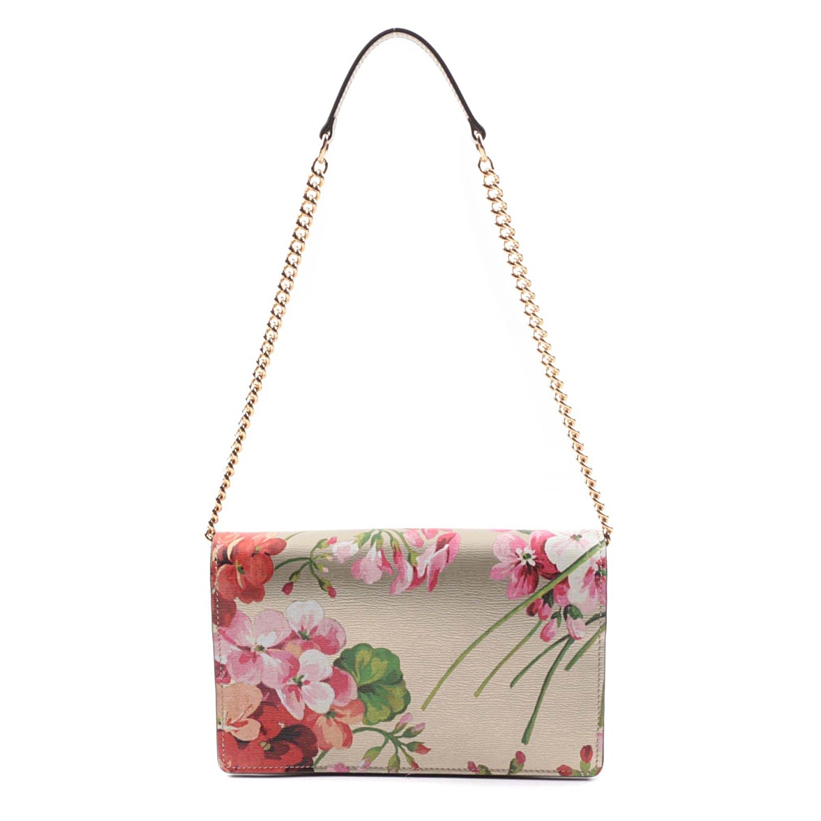 Gucci Geranium Soft Gold Metallic Leather Clutch, Made in Italy