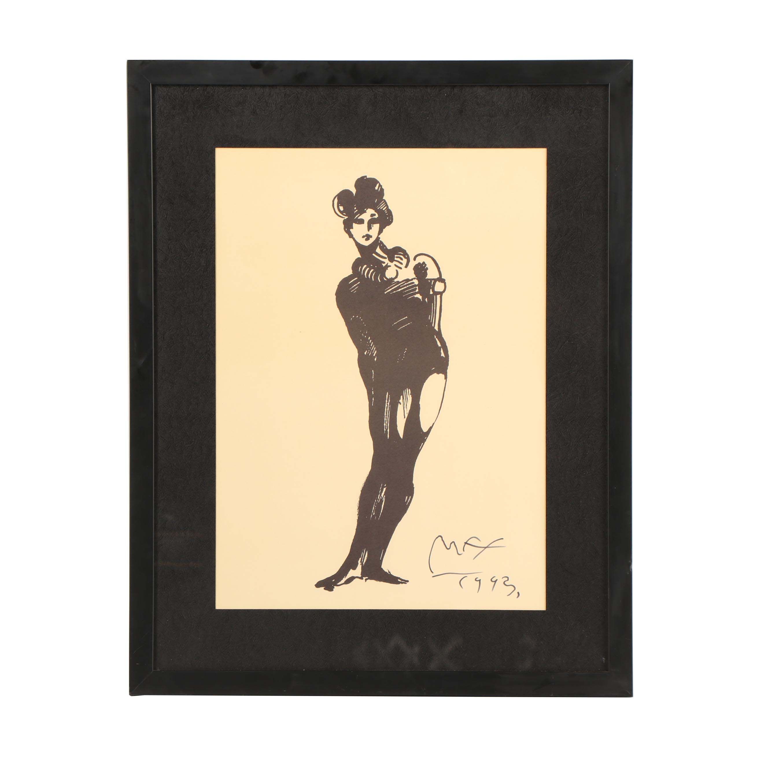 Peter Max Lithograph "The Mime"