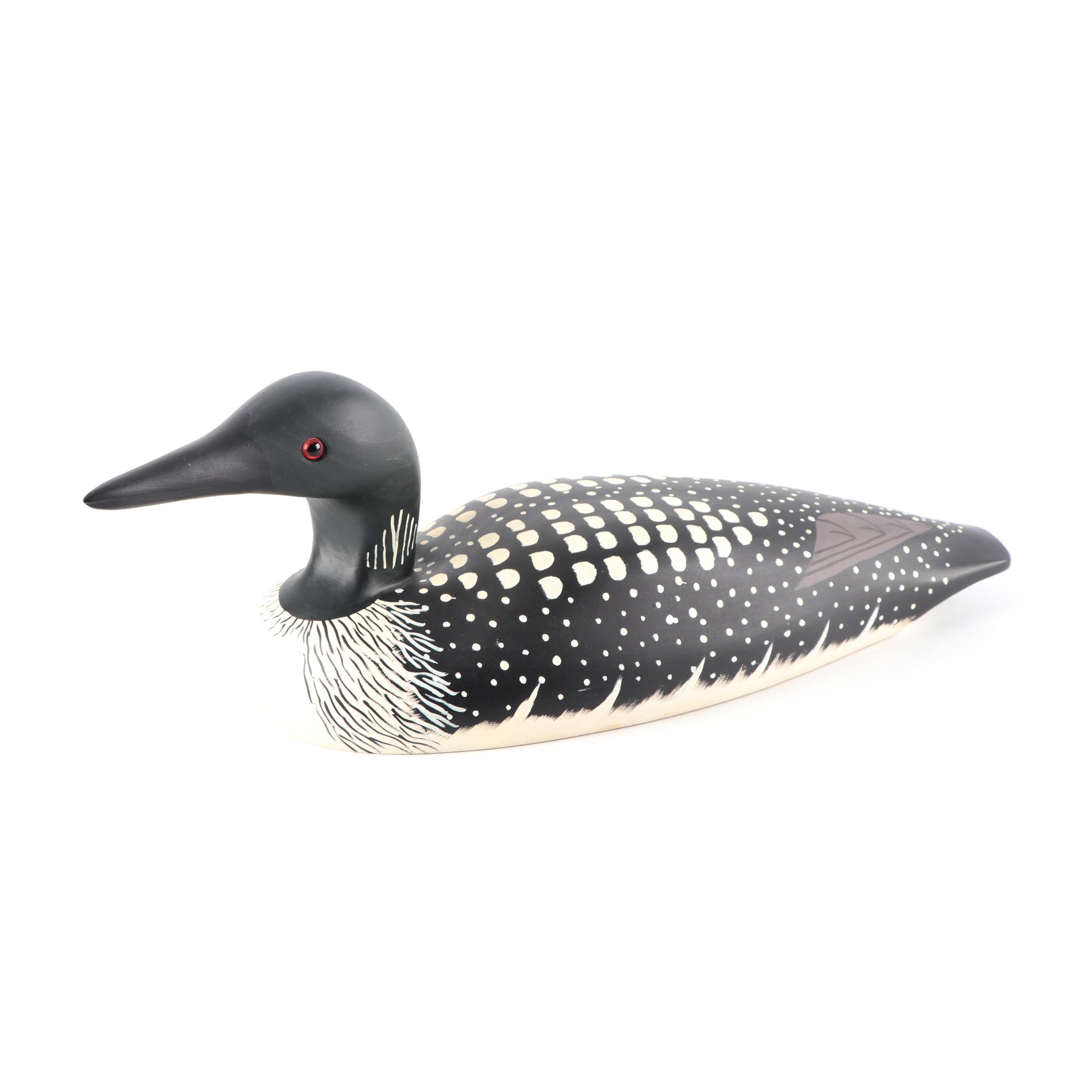 H. Heap III Carved and Hand-Painted Decoy "Common Loon"