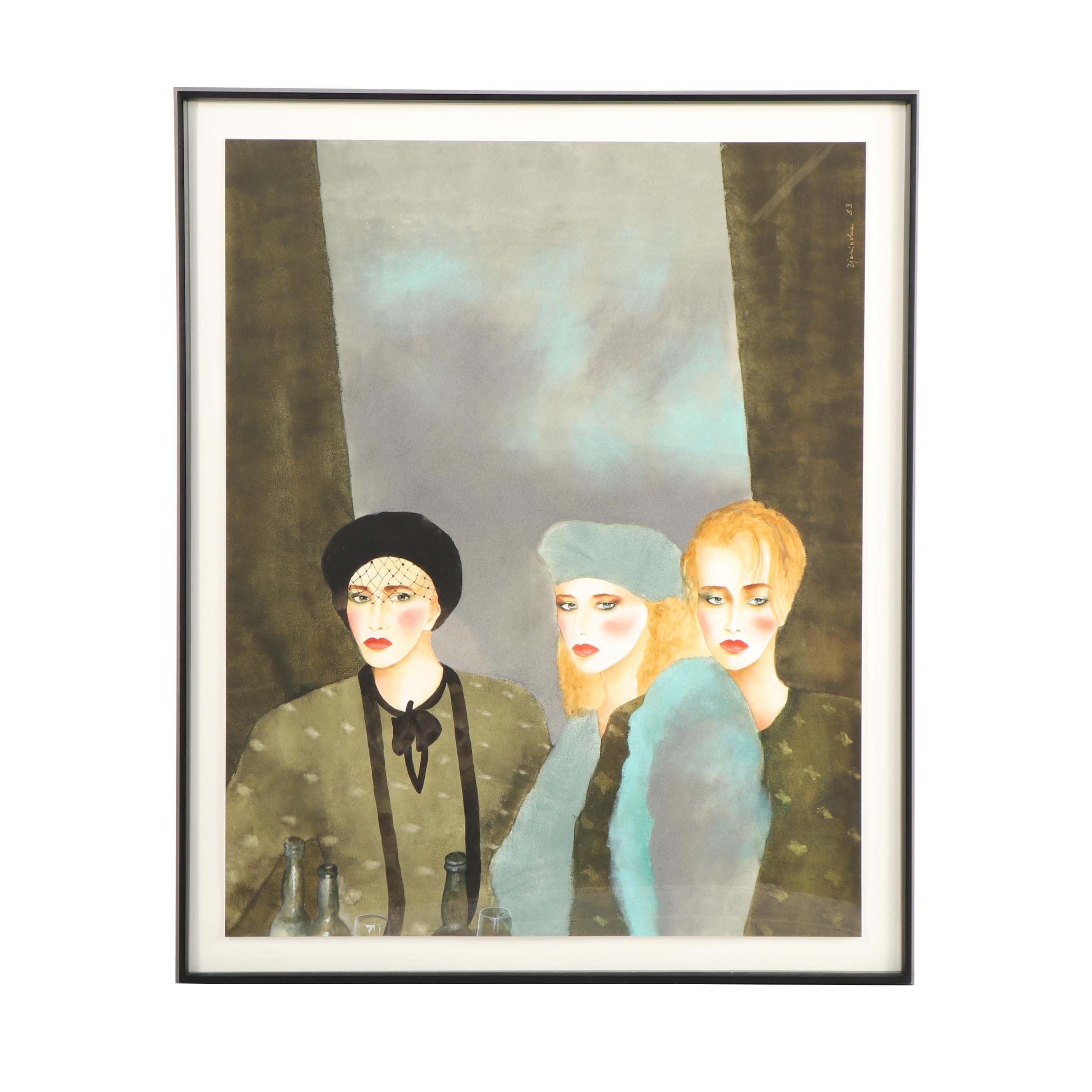 Johanna Zjawinska Watercolor Painting "Night Spots"