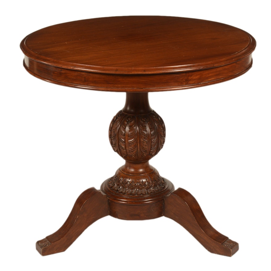 Federal Style Mahogany Pedestal Foyer Table, 20th Century