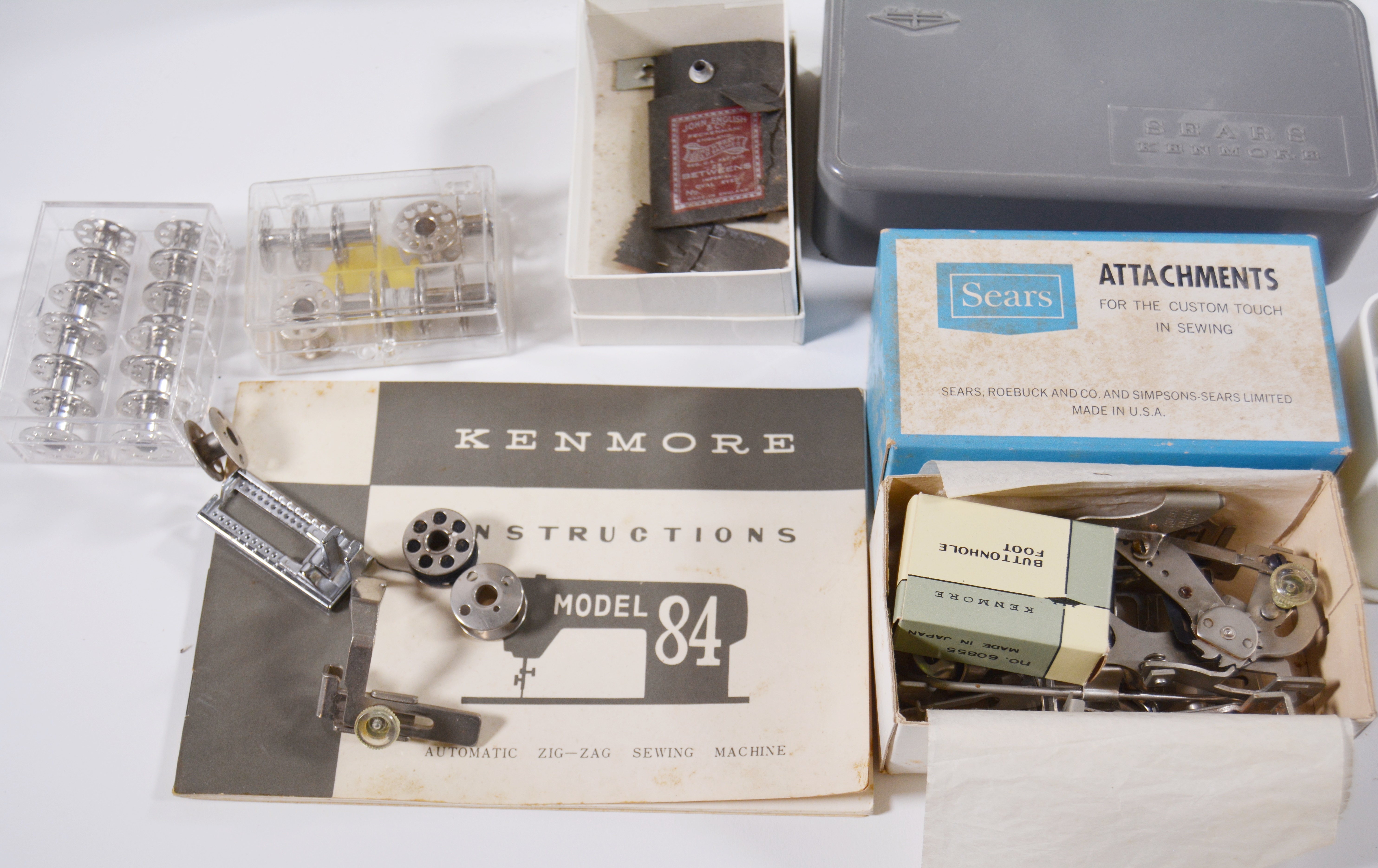 Vintage Sears Kenmore Sewing Machine and Sewing Cabinet