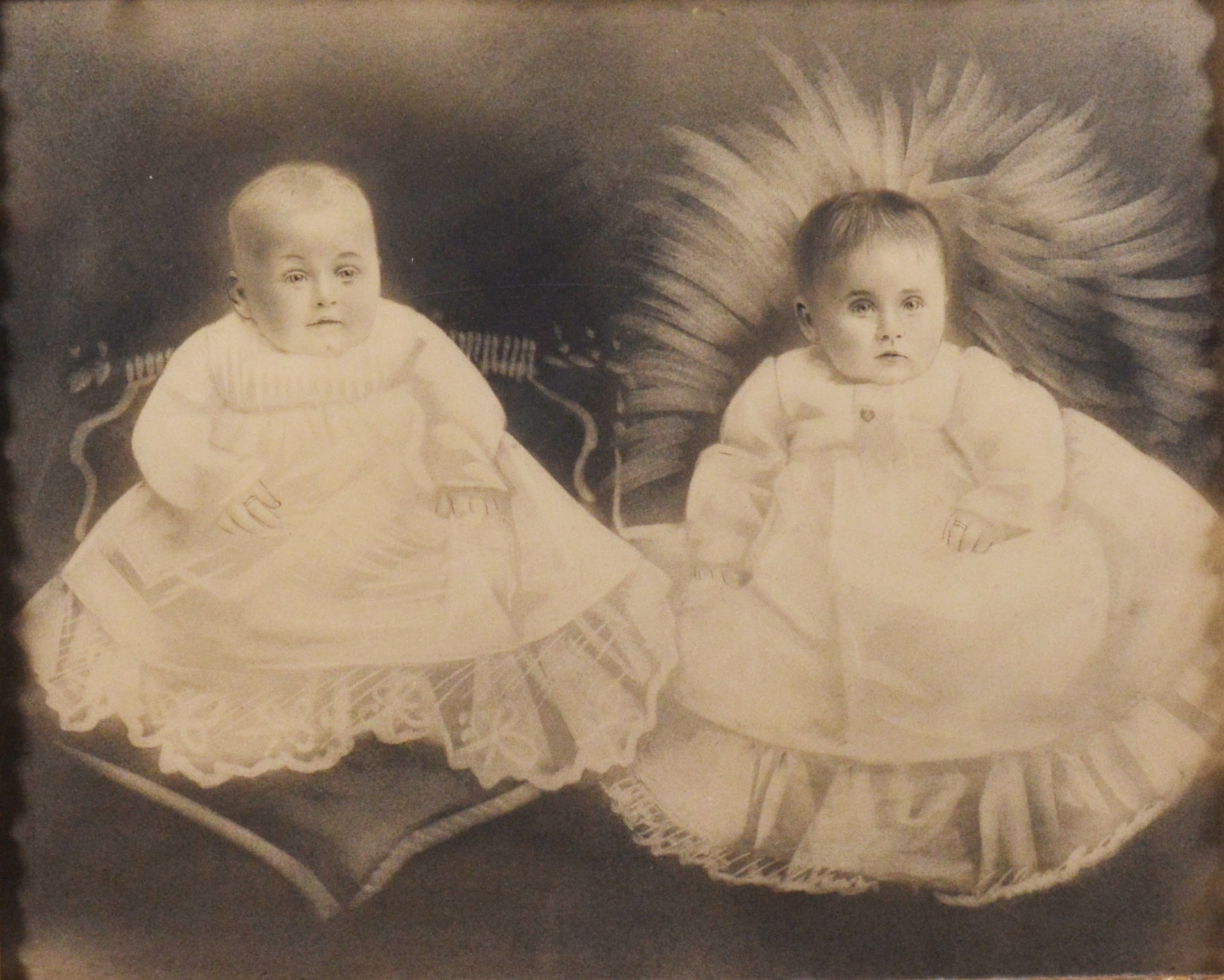 Lithograph of Two Babies