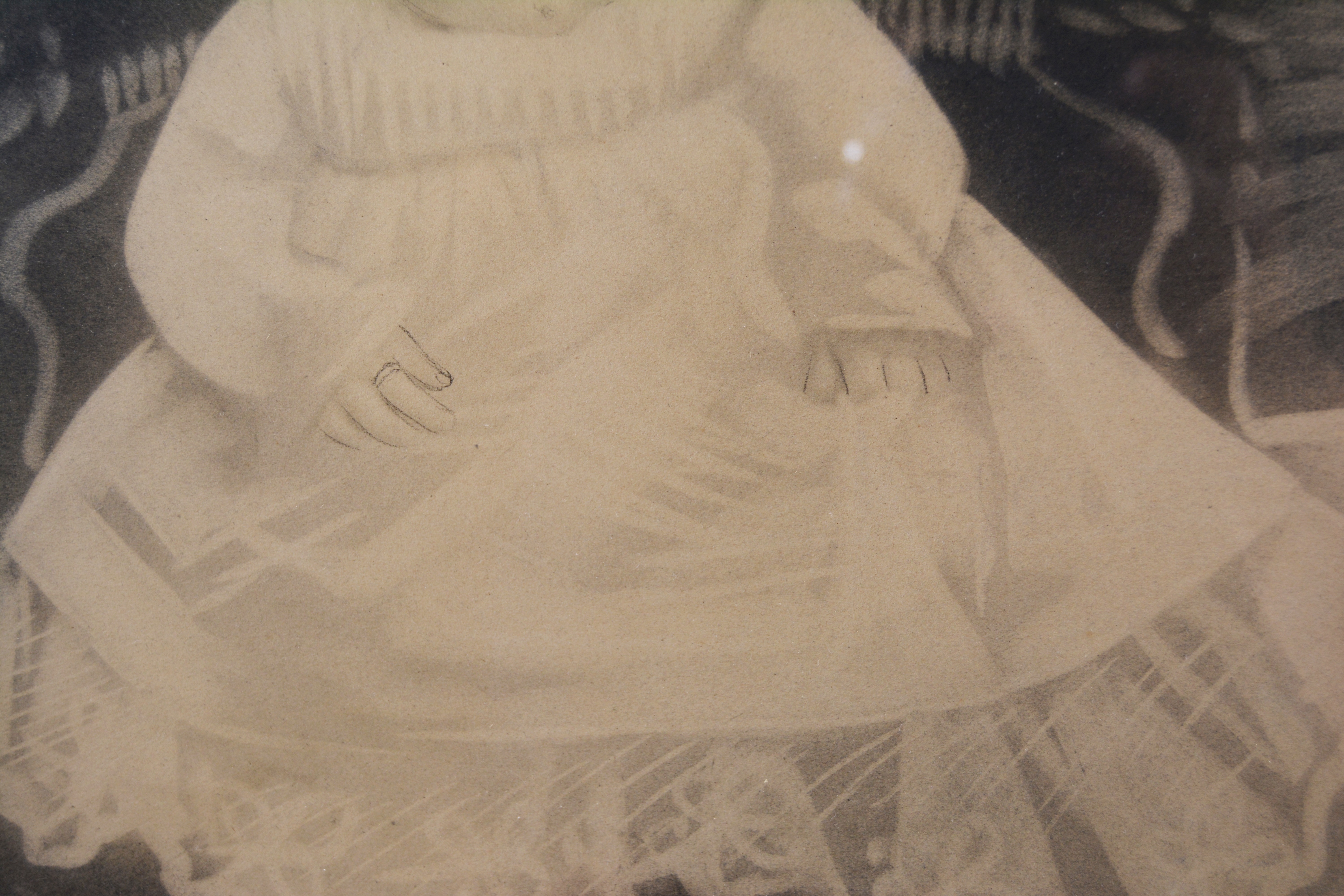 Lithograph of Two Babies