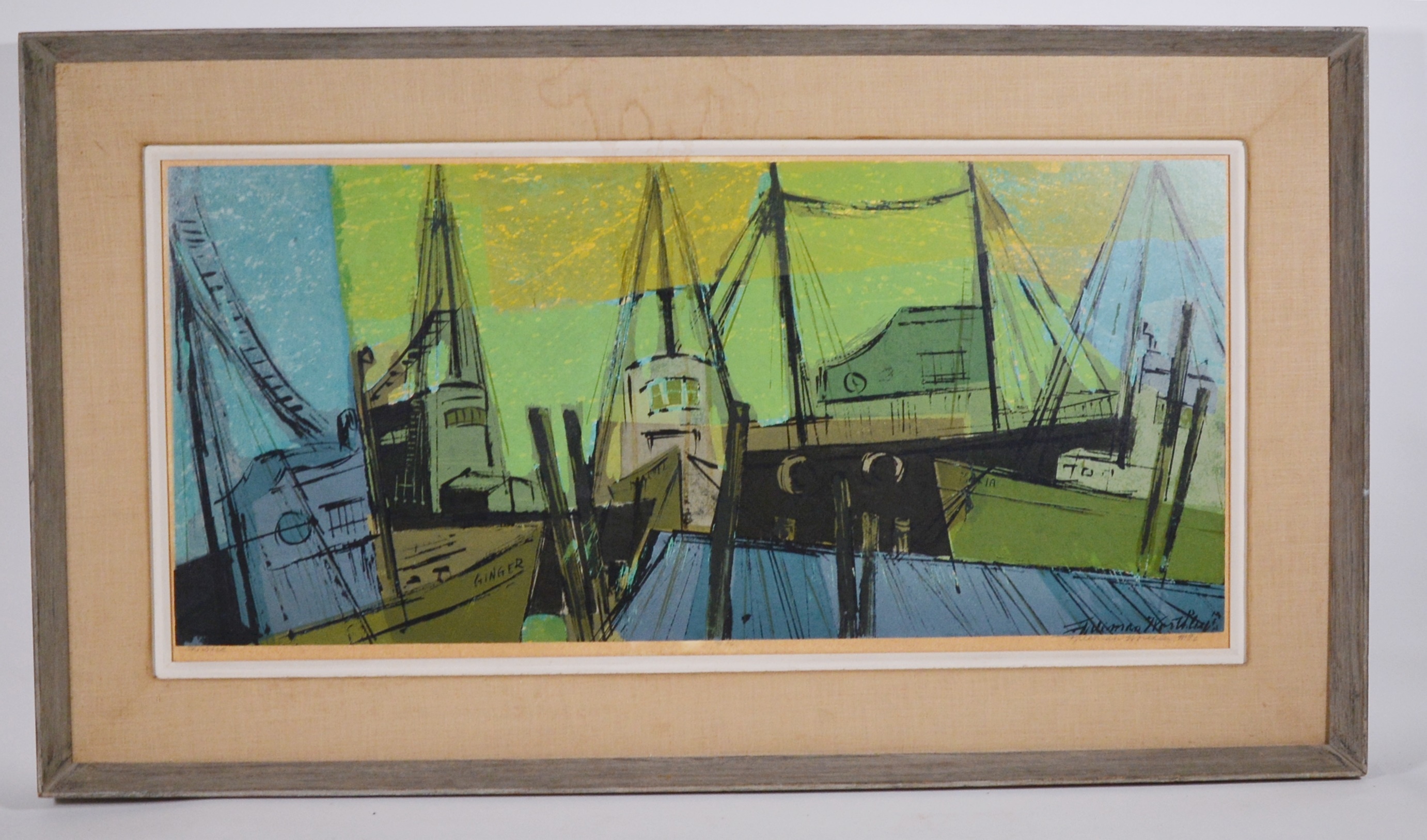 R. Freeman Worthley Serigraph "The Dock"