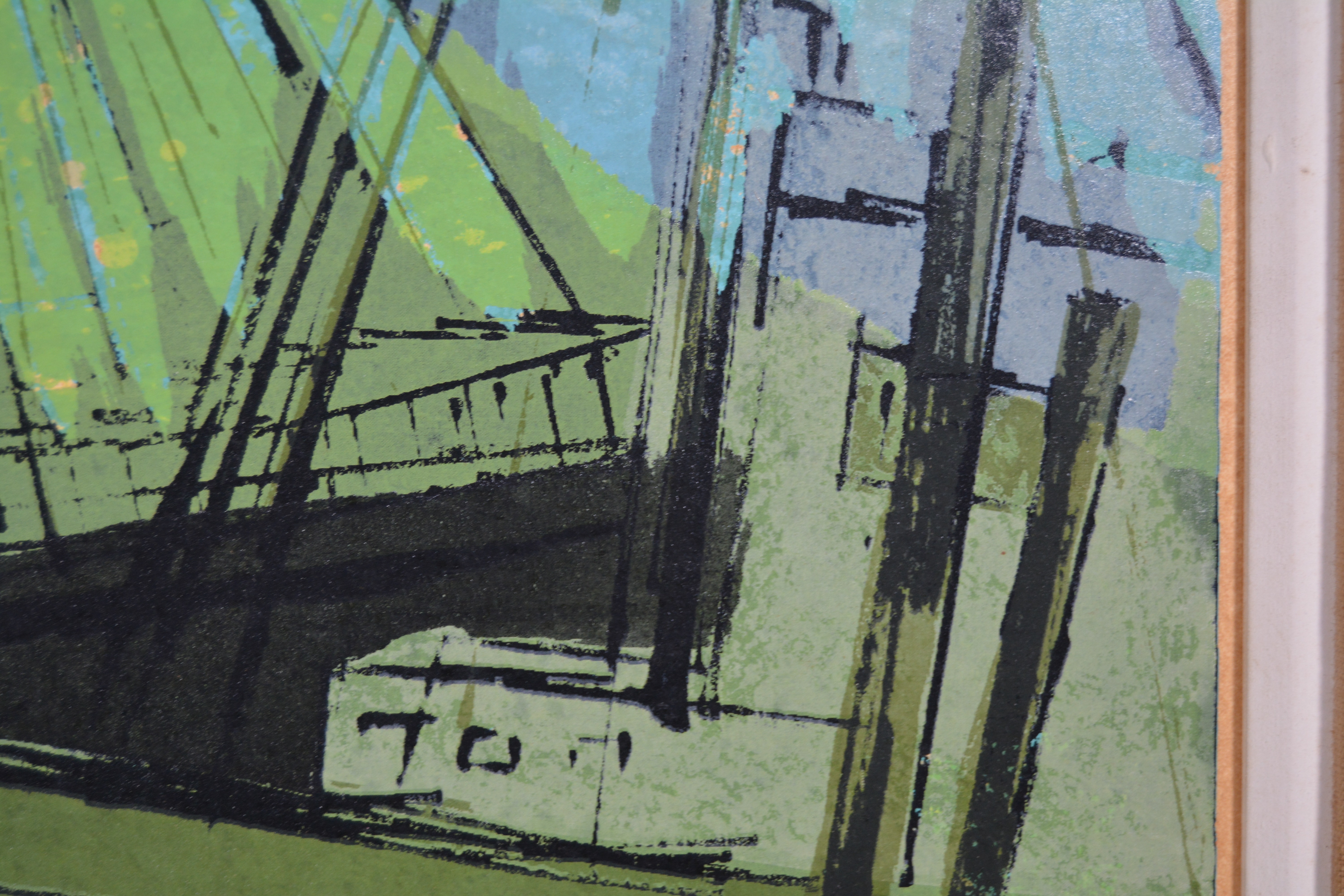 R. Freeman Worthley Serigraph "The Dock"