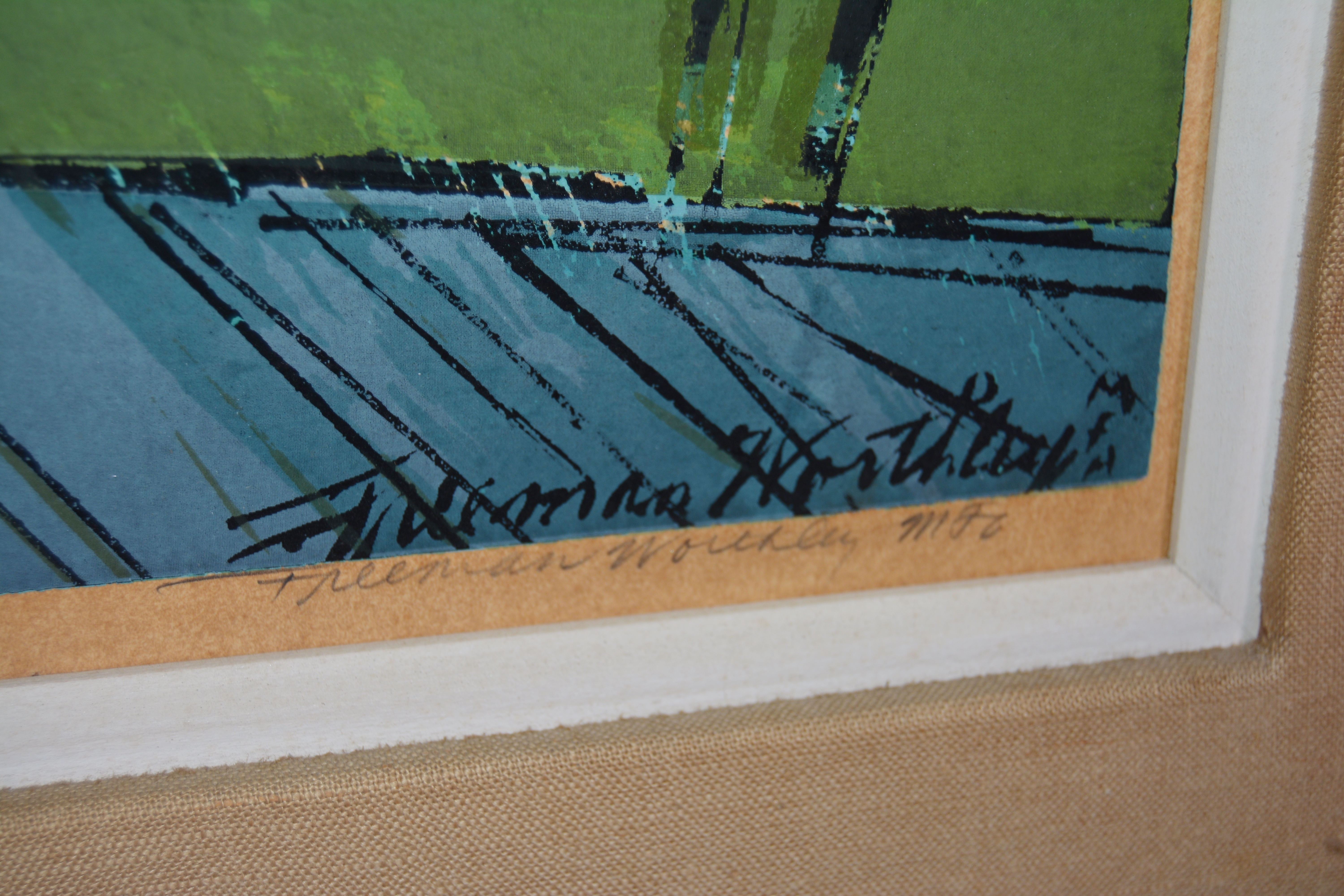 R. Freeman Worthley Serigraph "The Dock"