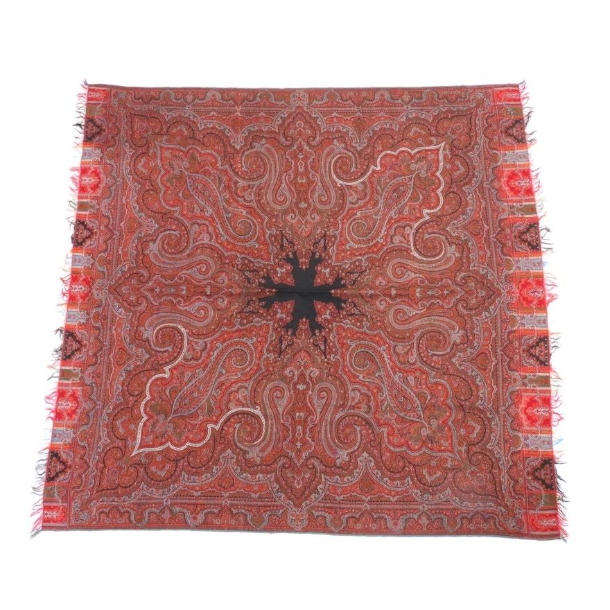 Mid-19th Century Paisley Wool Shawl