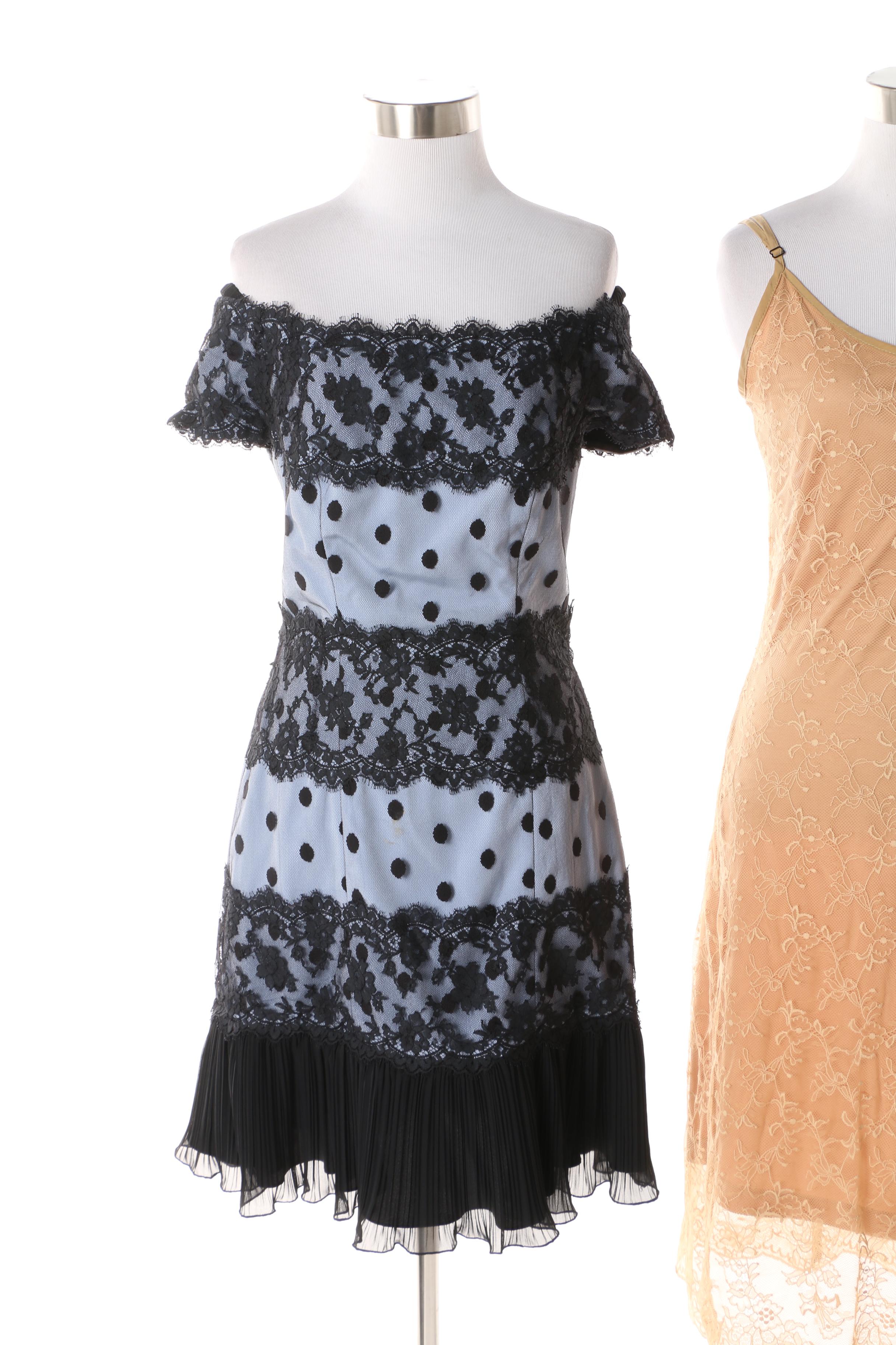 Lace Overlay Dresses Including Liancarlo and Betsey Johnson