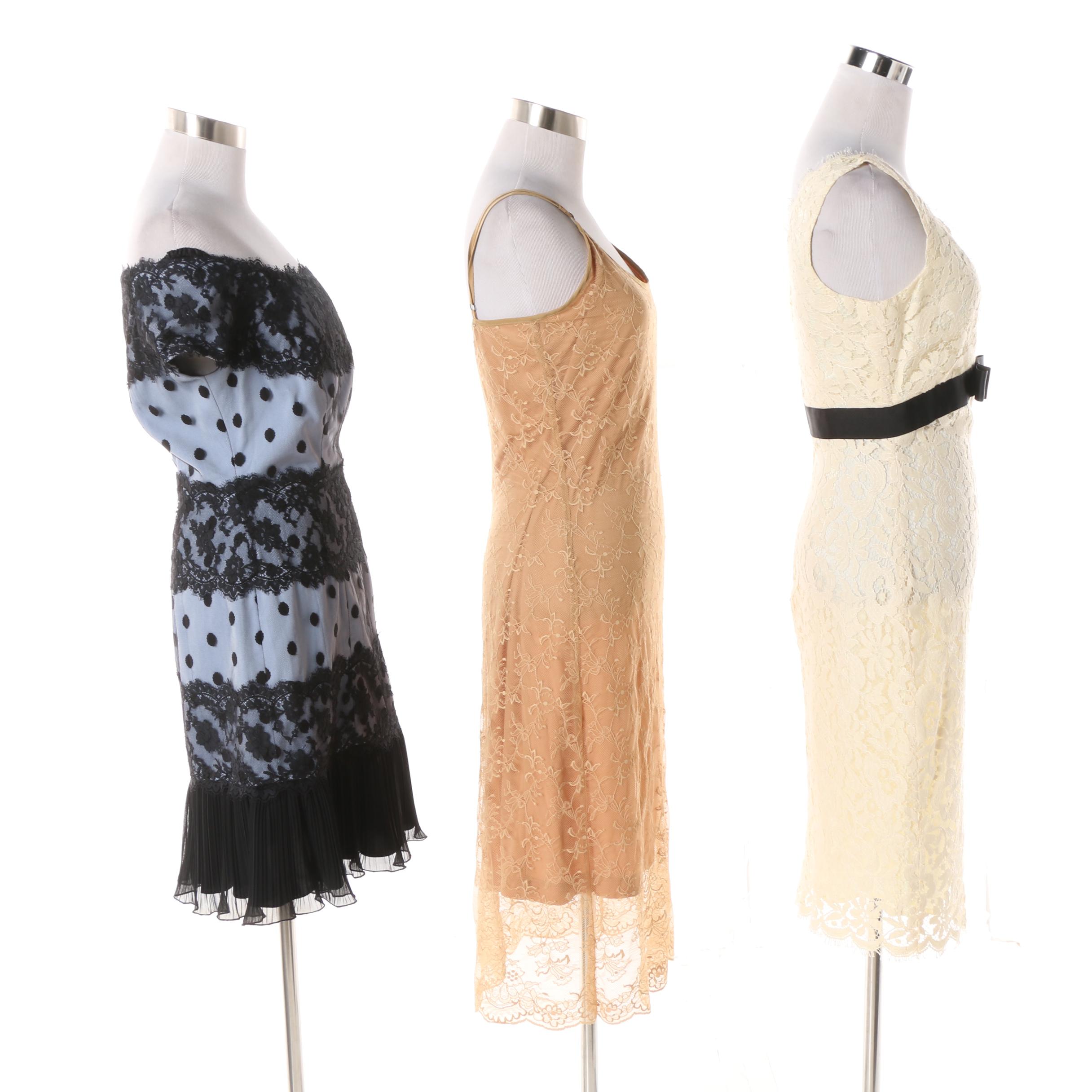 Lace Overlay Dresses Including Liancarlo and Betsey Johnson