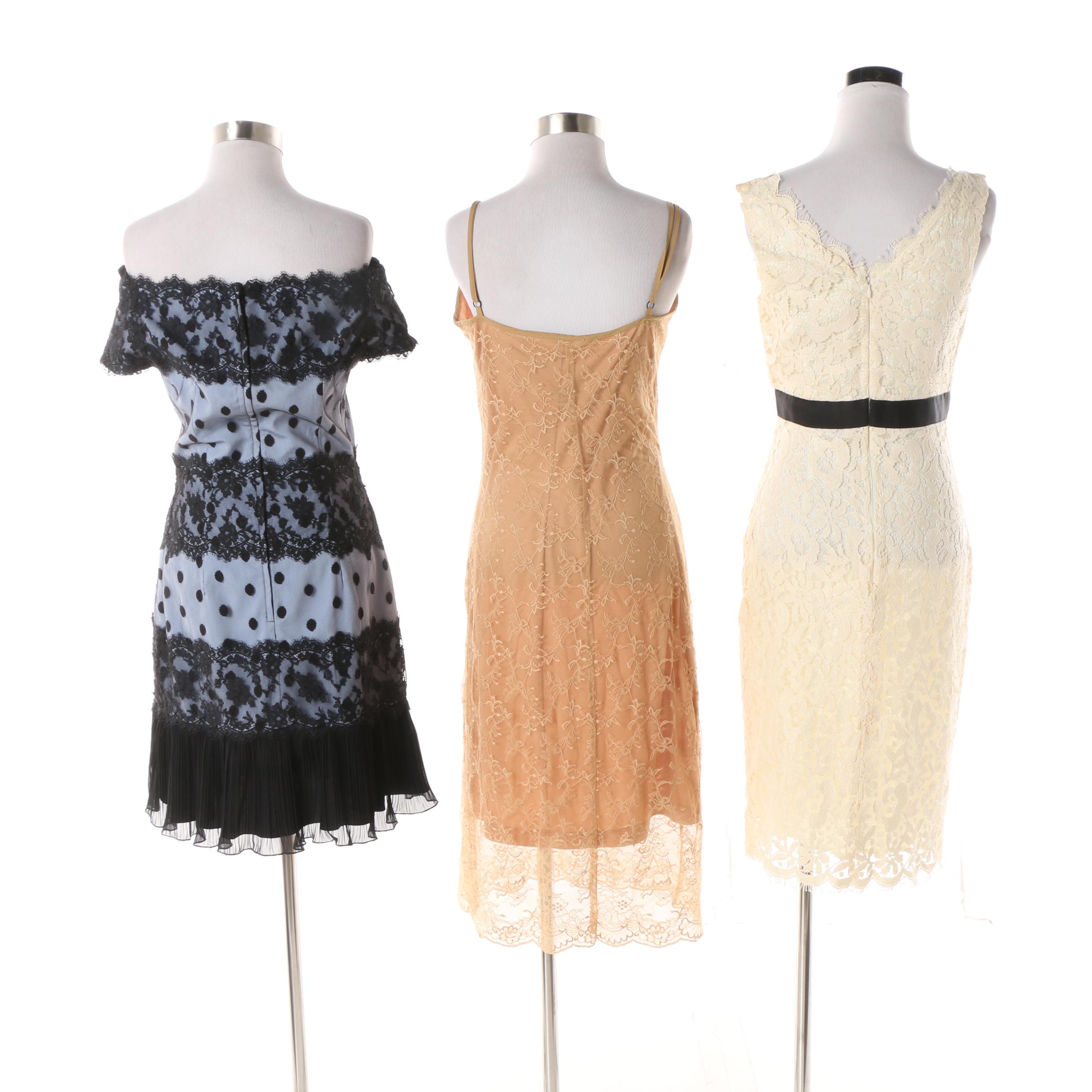 Lace Overlay Dresses Including Liancarlo and Betsey Johnson