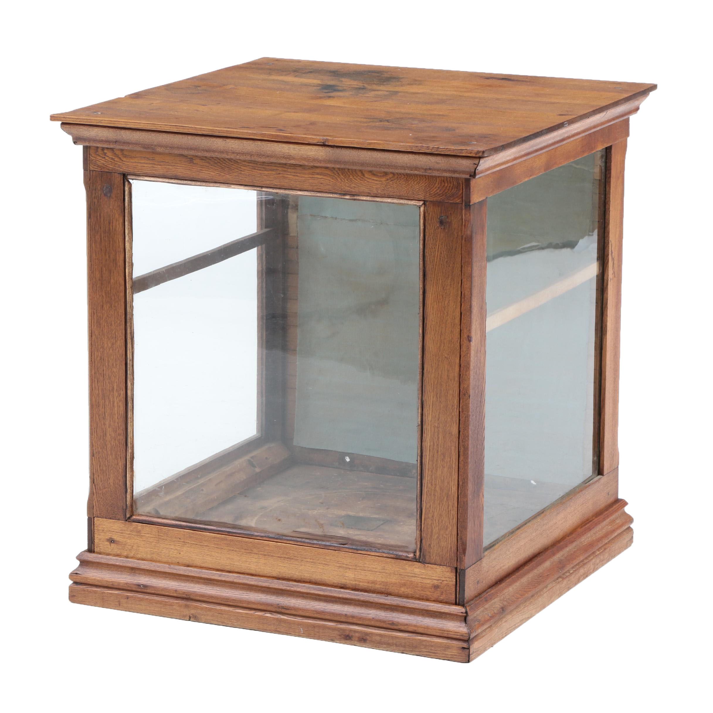 Antique Oak Retail Display Case Everything But The House