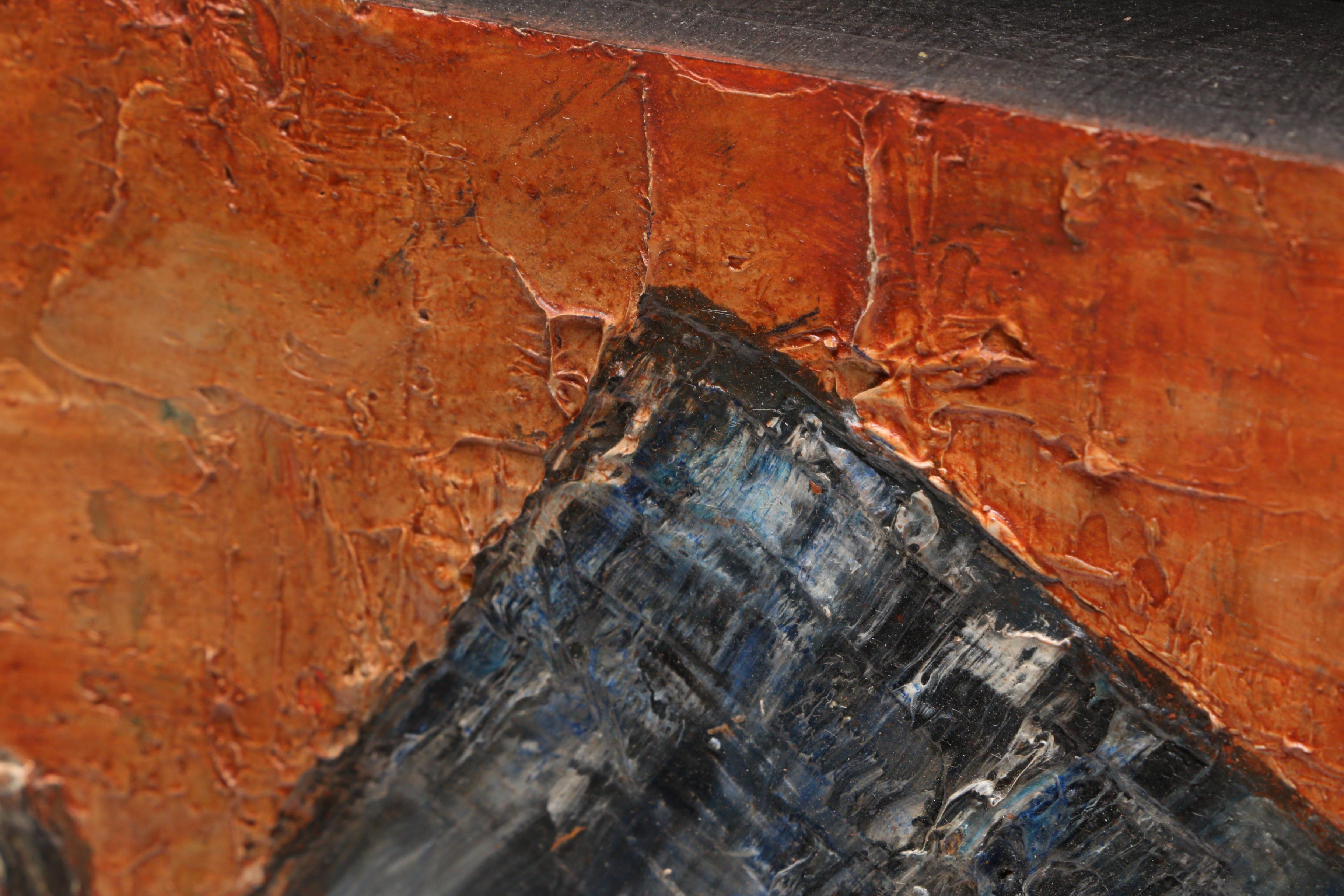 Betty Gelman Mid-Century Oil Painting Geometric Abstract Composition