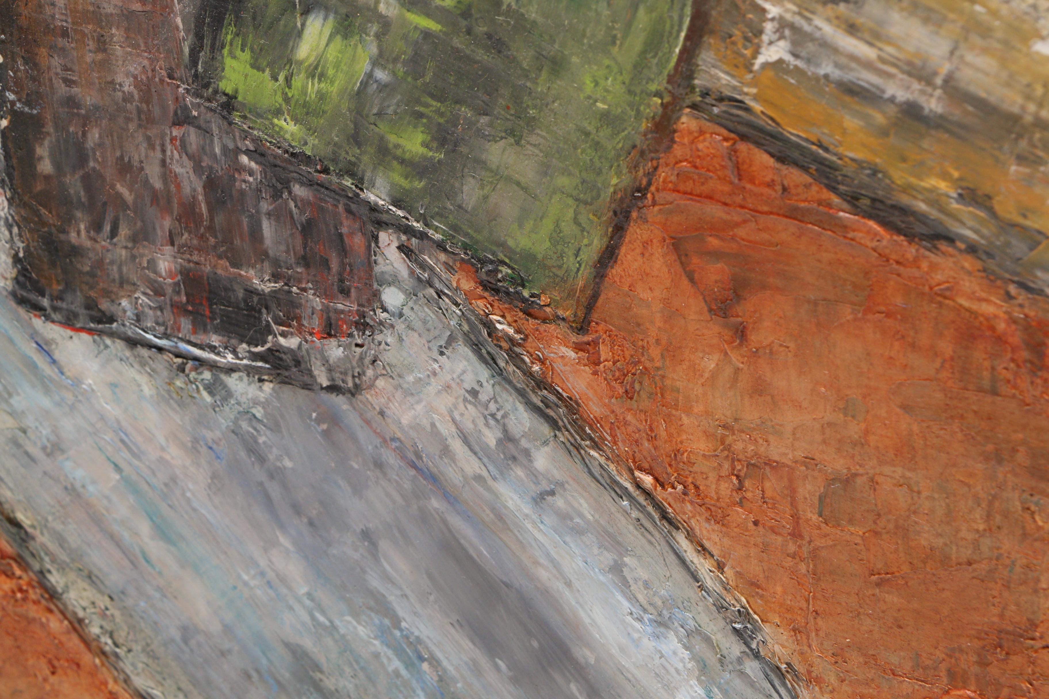 Betty Gelman Mid-Century Oil Painting Geometric Abstract Composition