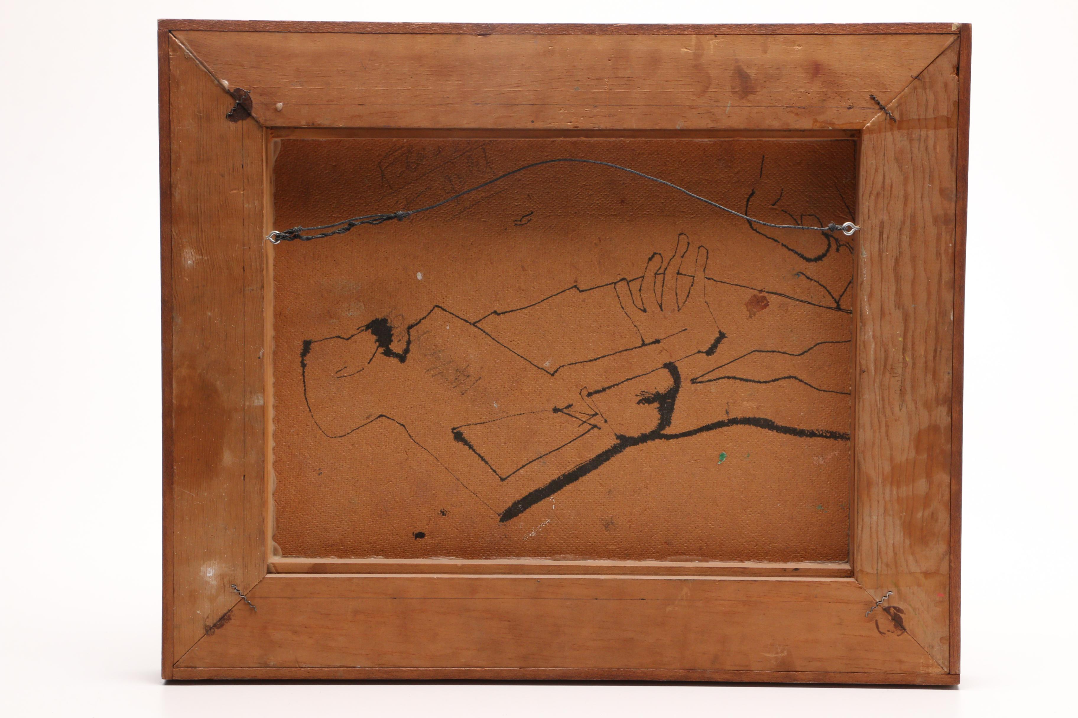 Betty Gelman Mid-Century Oil Painting Geometric Abstract Composition