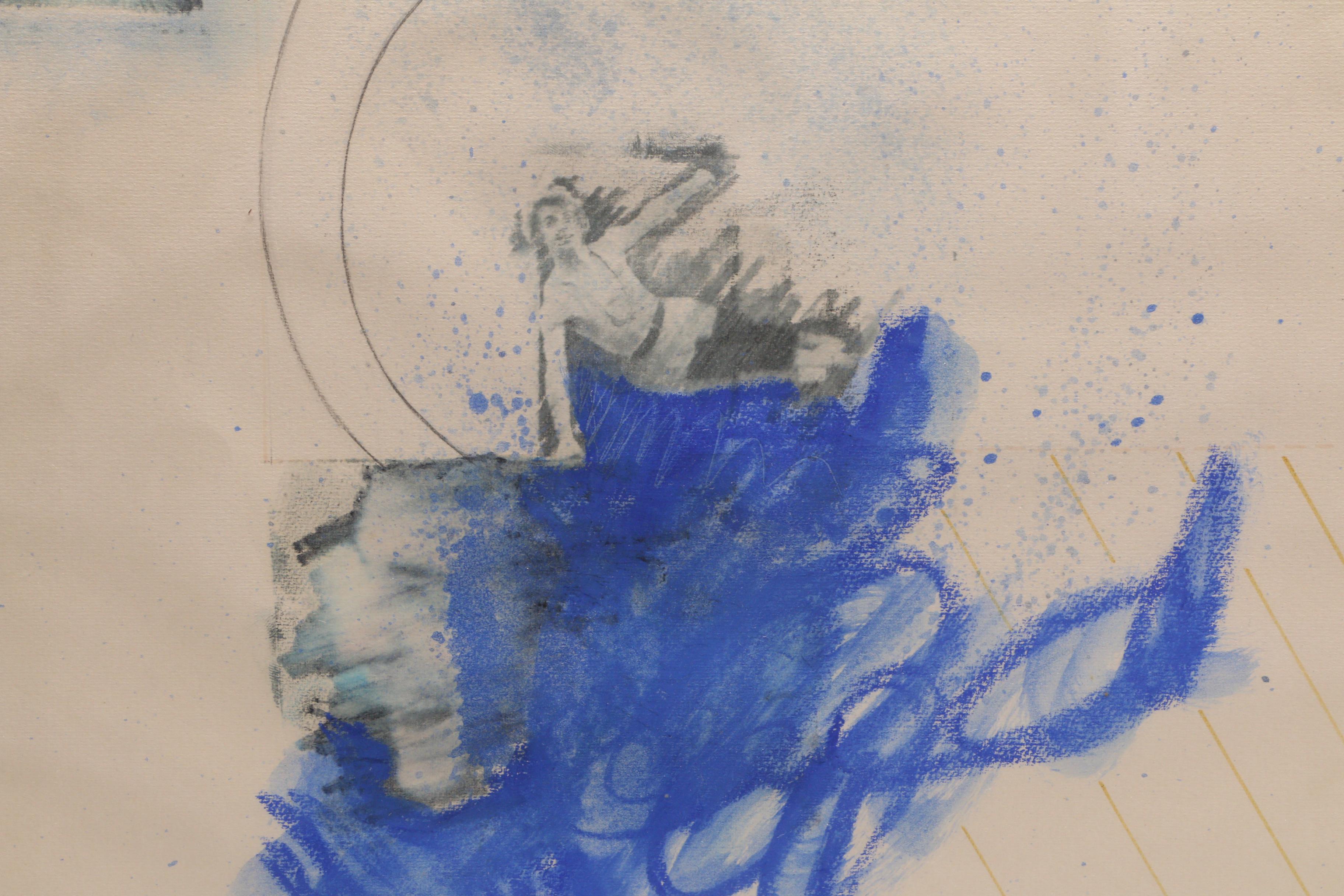 Al Rubin 1967 Mixed Media Drawing "Reflections of Being"