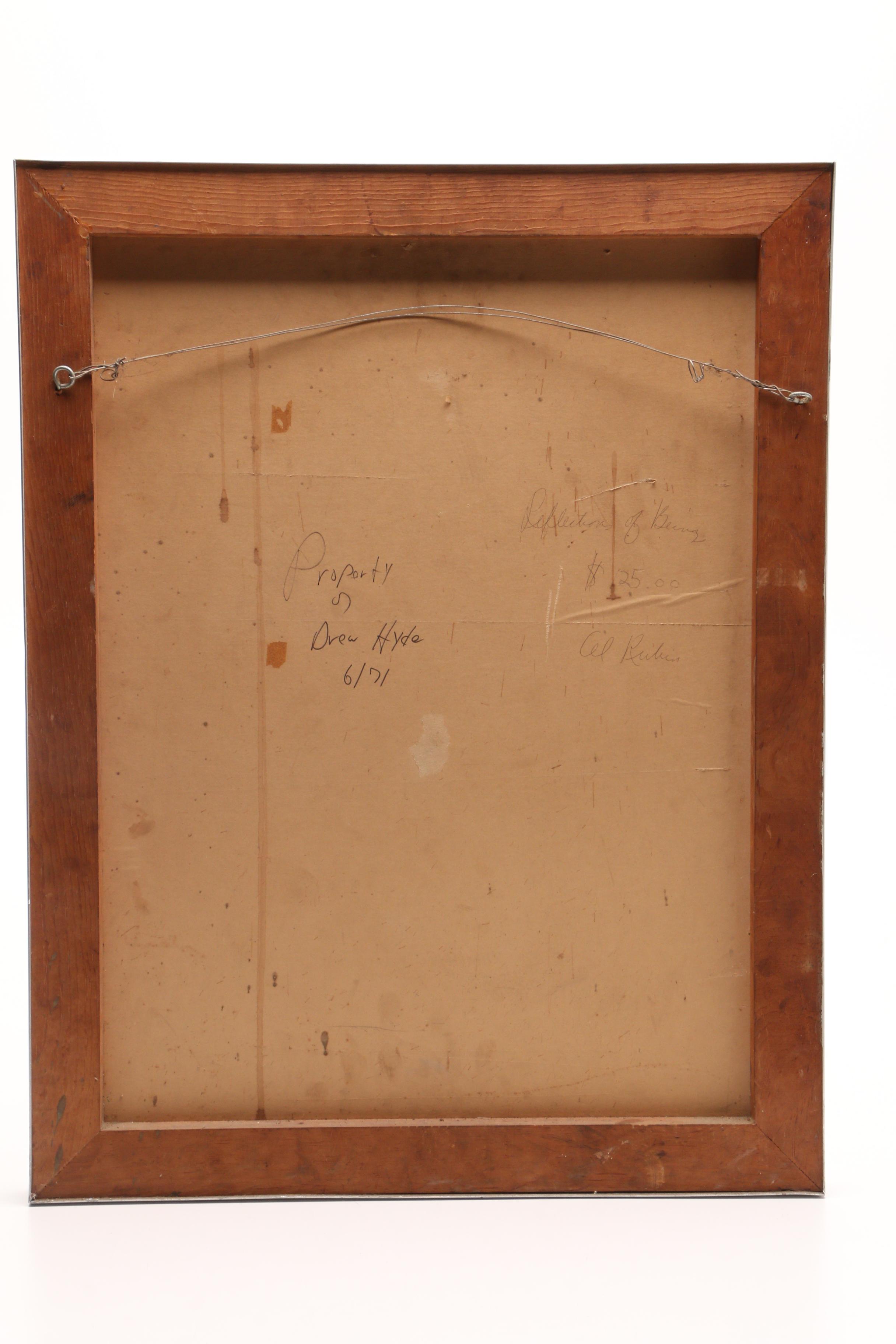 Al Rubin 1967 Mixed Media Drawing "Reflections of Being"