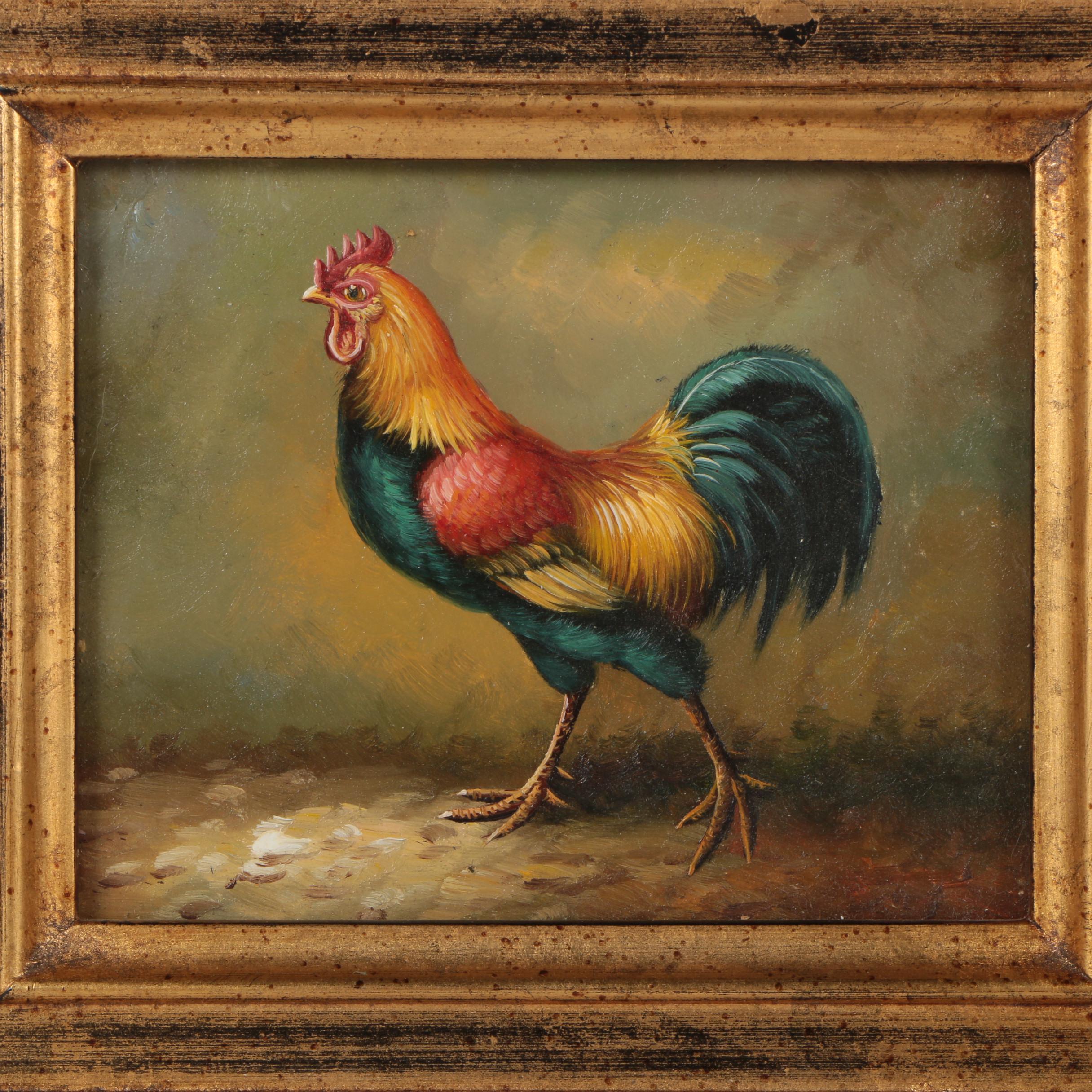 Oil Paintings of Chickens and Roosters