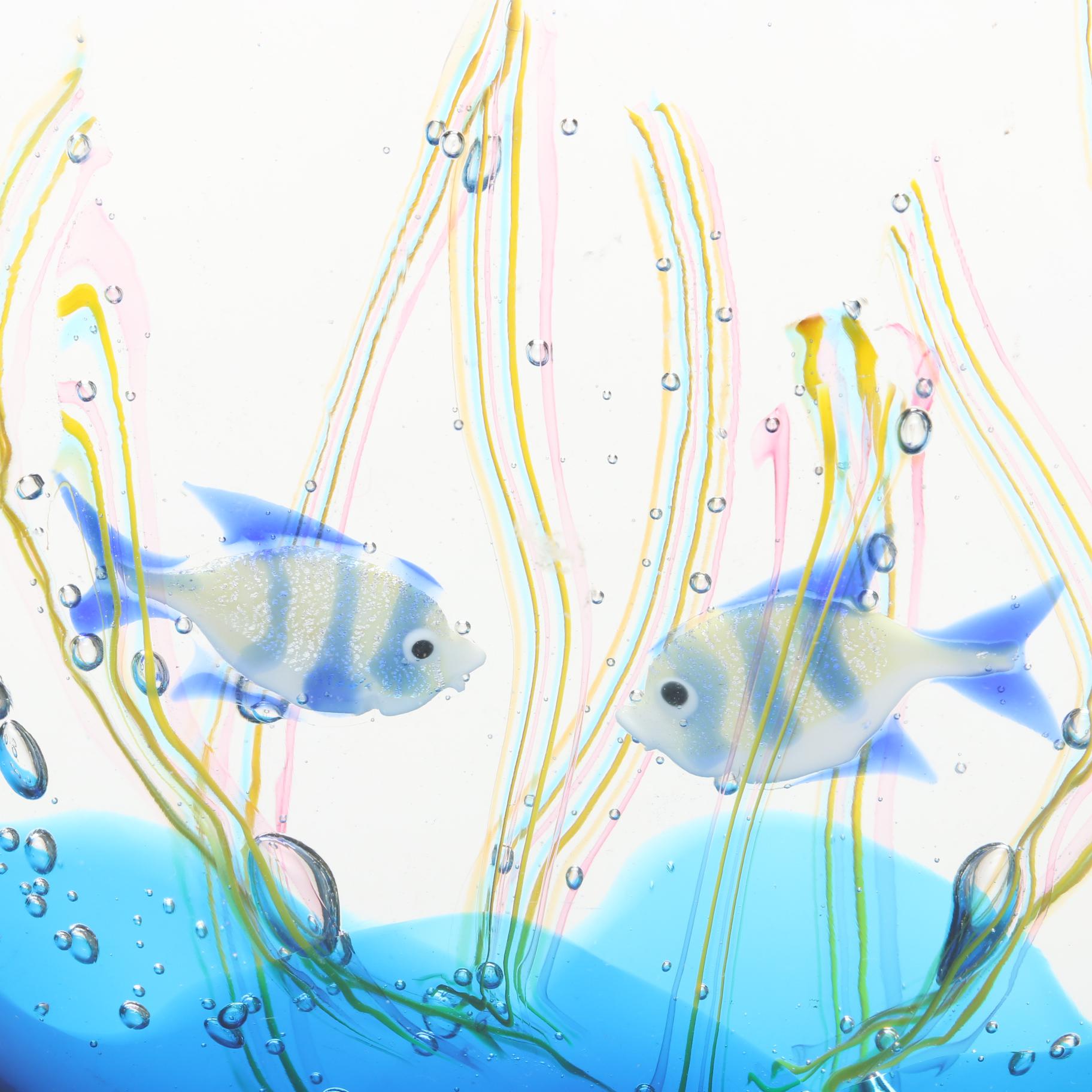 Signed Elio Raffaeli Murano Art Glass Aquarium Sculpture