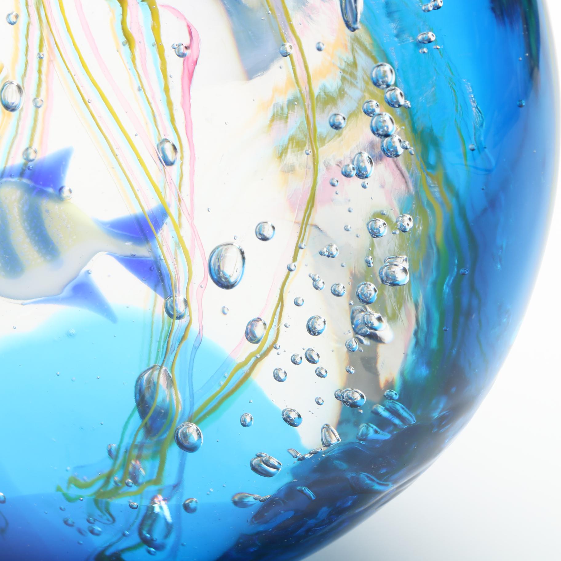 Signed Elio Raffaeli Murano Art Glass Aquarium Sculpture