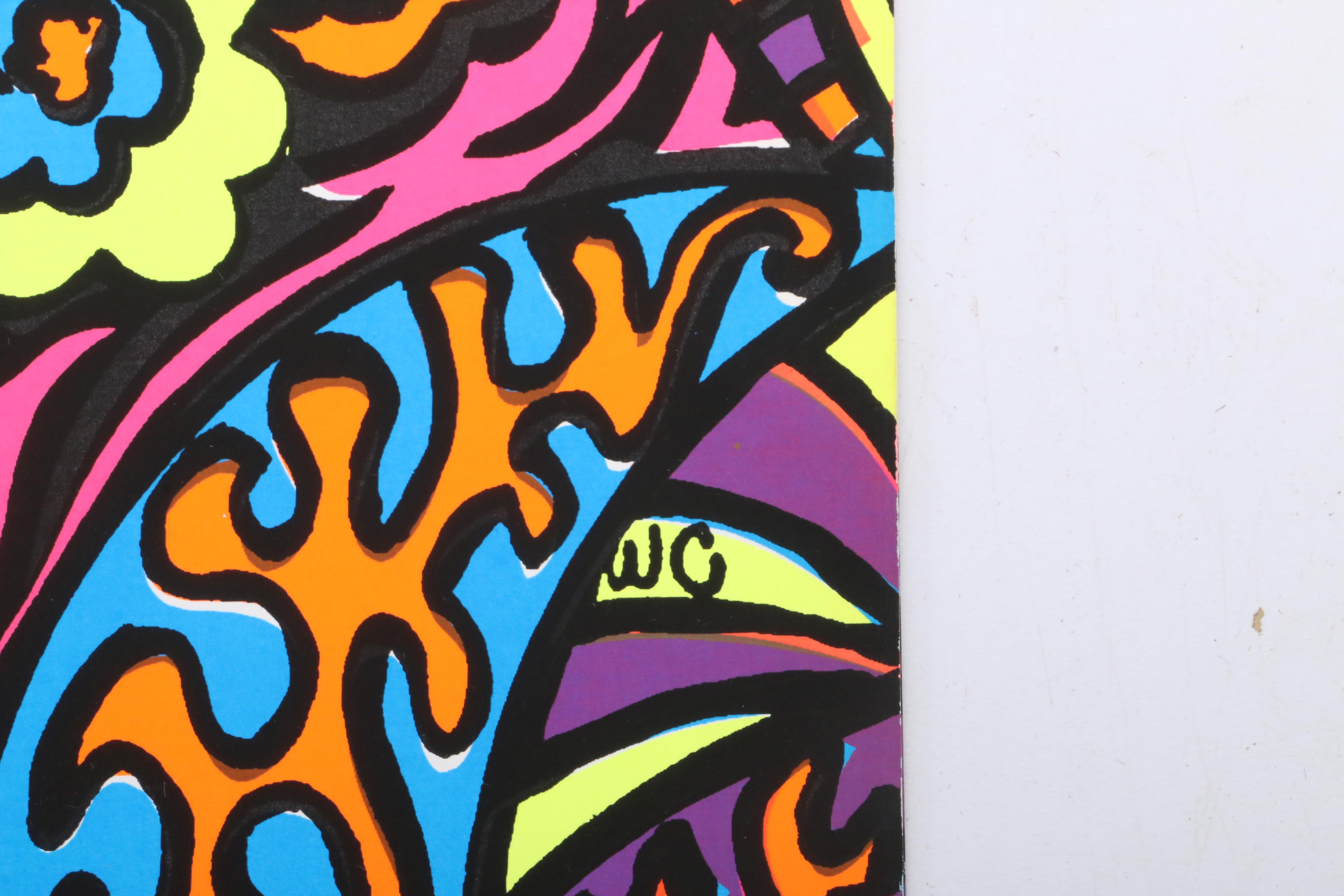 Psychedelic 1970s Vagabond Creations Blacklight Posters