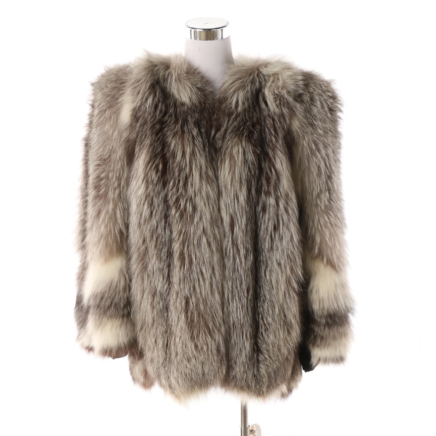 Women's Vintage Silver Fox Fur Coat