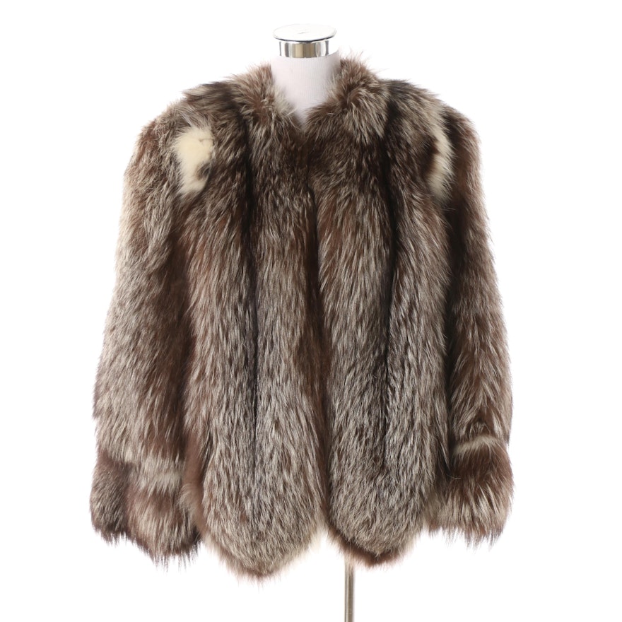 Women's Vintage Silver Fox Fur Jacket