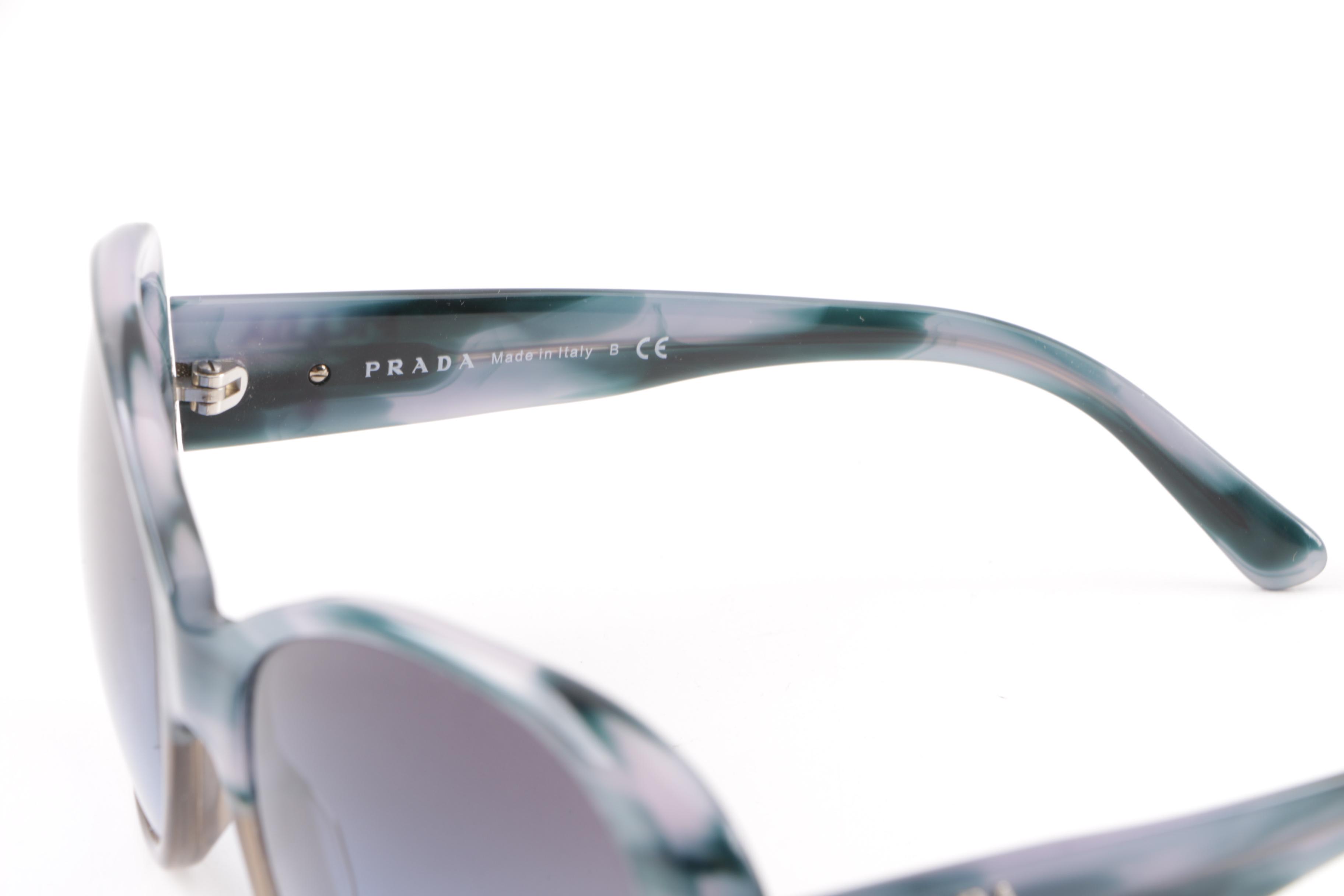 Prada SPR 03M Blue and Brown Marbled Frame Sunglasses