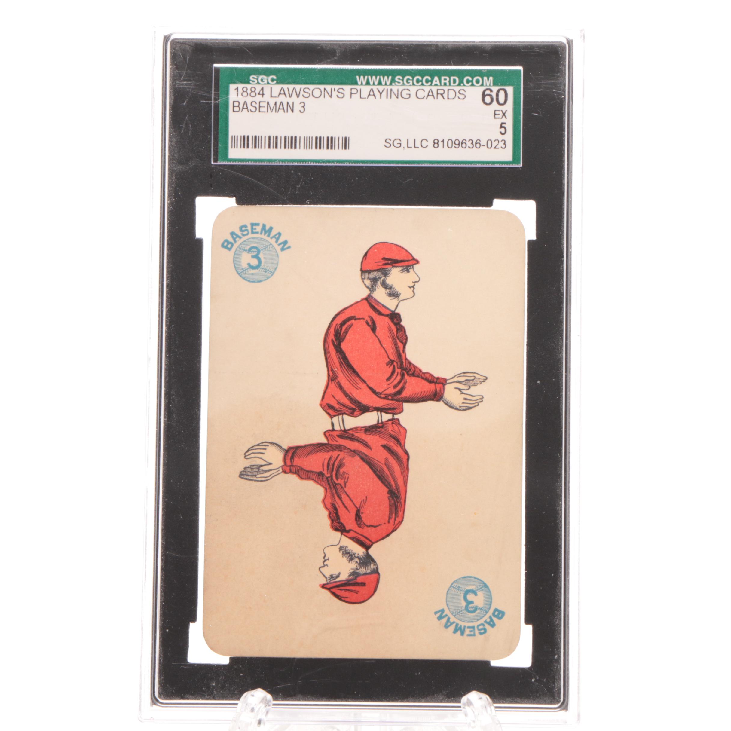 1884 Antique Lawson's Baseball Game "Baseman 3" SGC Graded Card