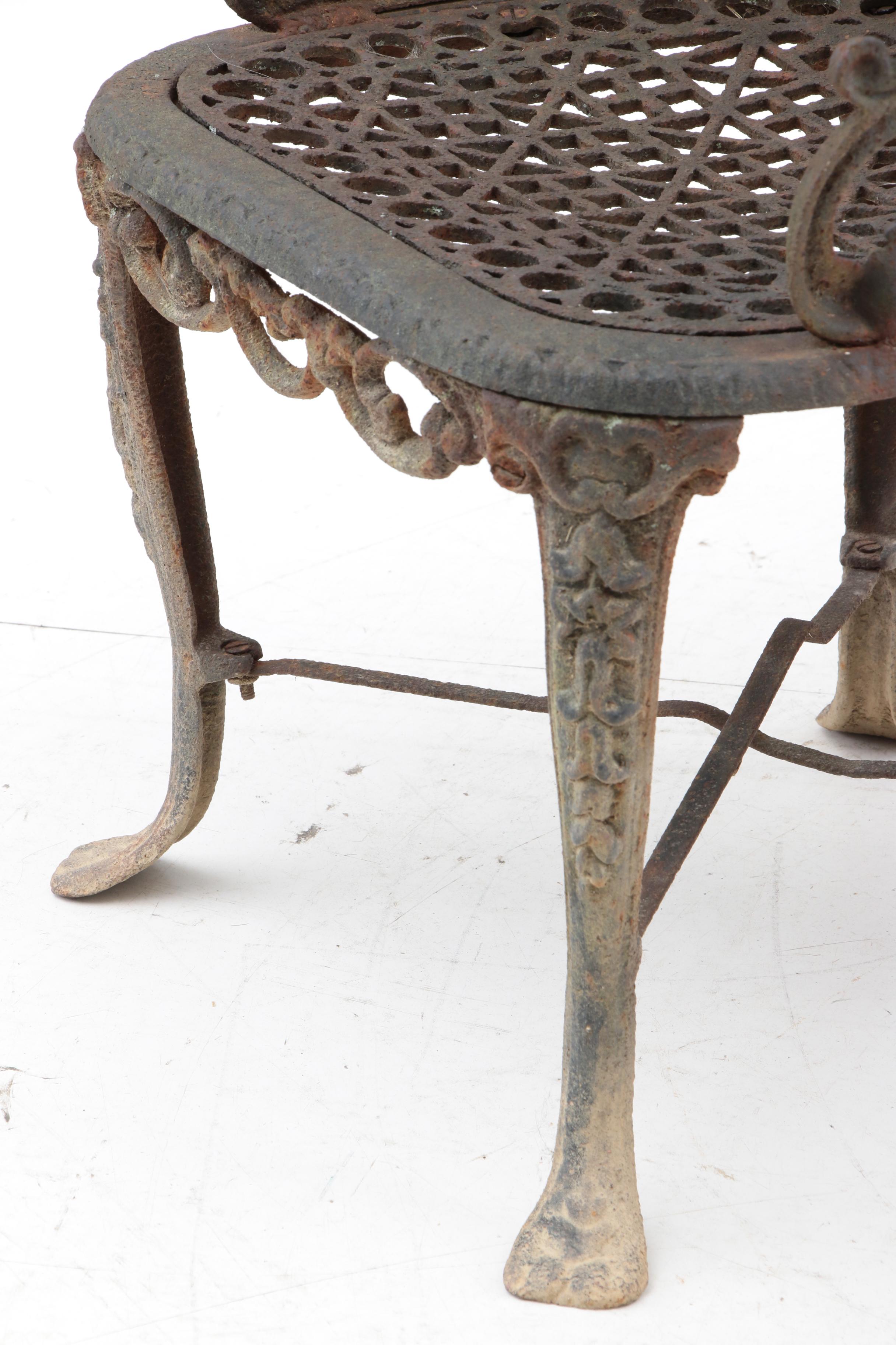 Victorian Cast Iron Garden Chairs, 19th Century