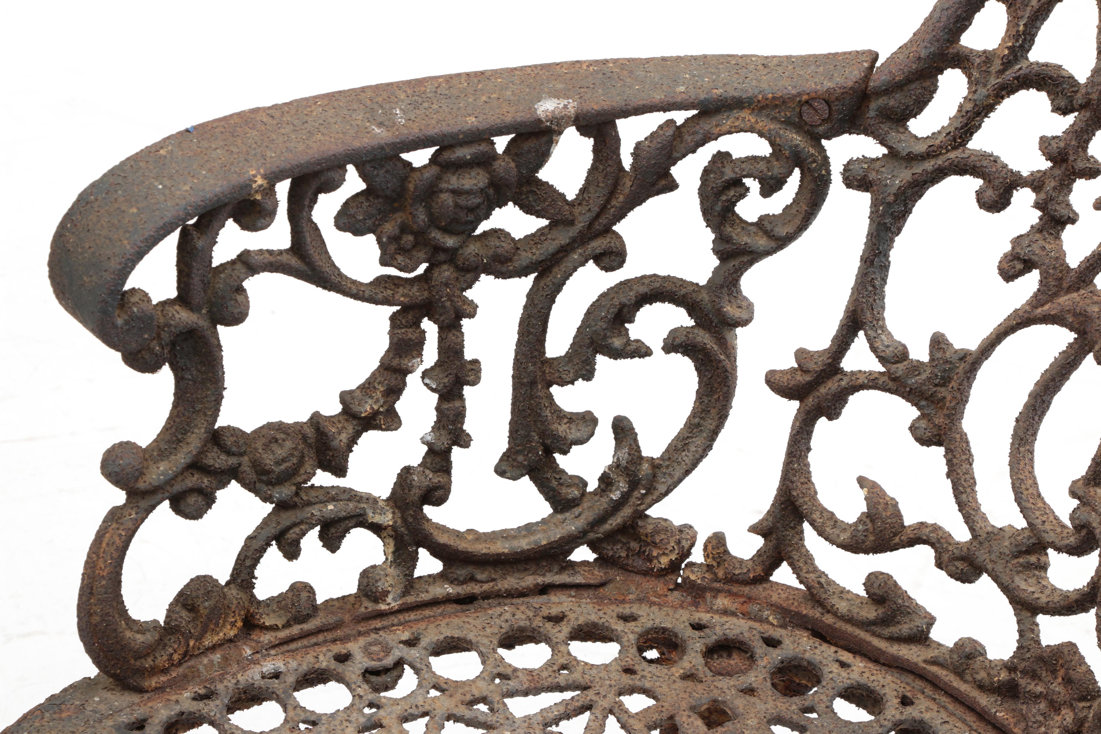 Victorian Cast Iron Garden Chairs, 19th Century
