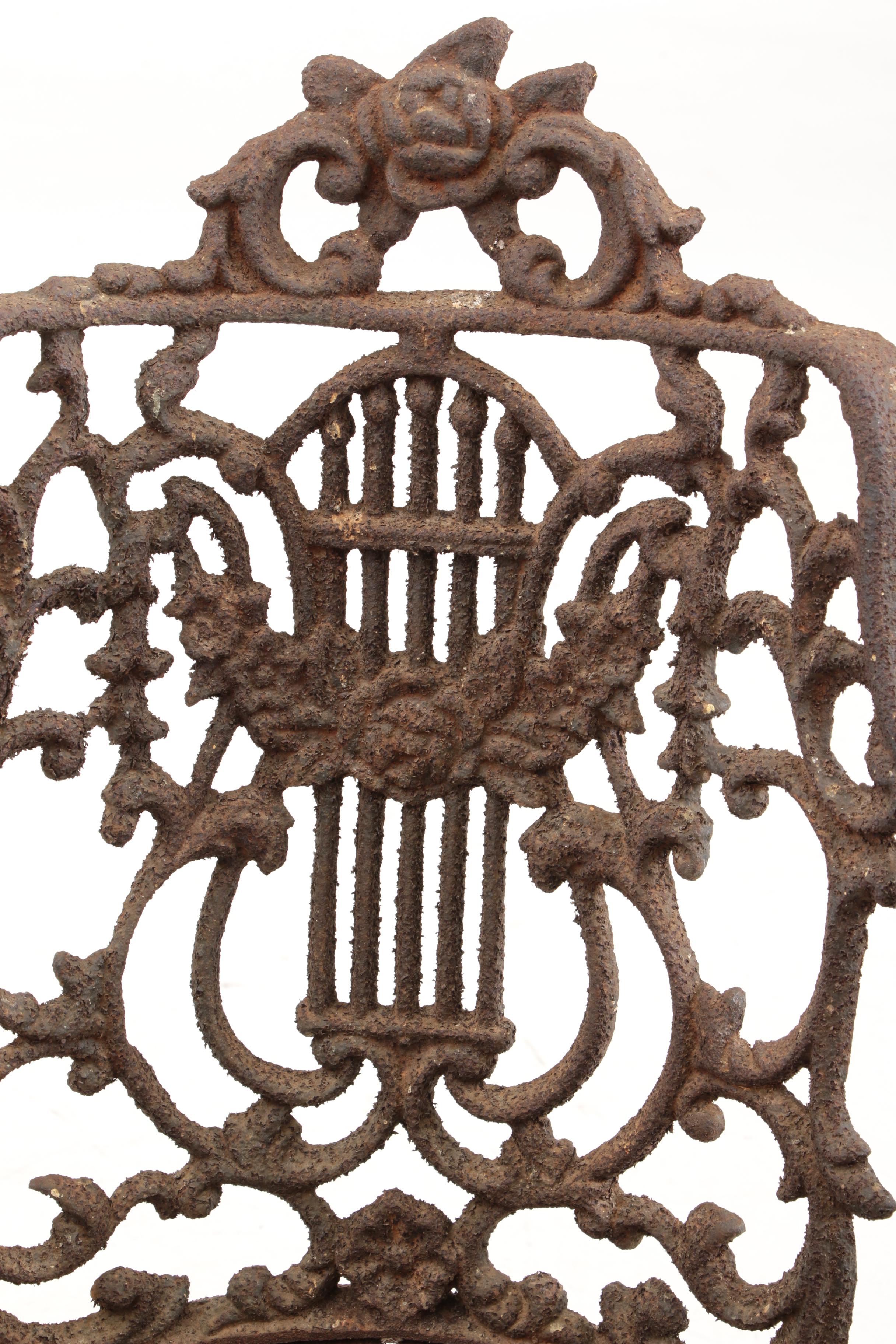 Victorian Cast Iron Garden Chairs, 19th Century