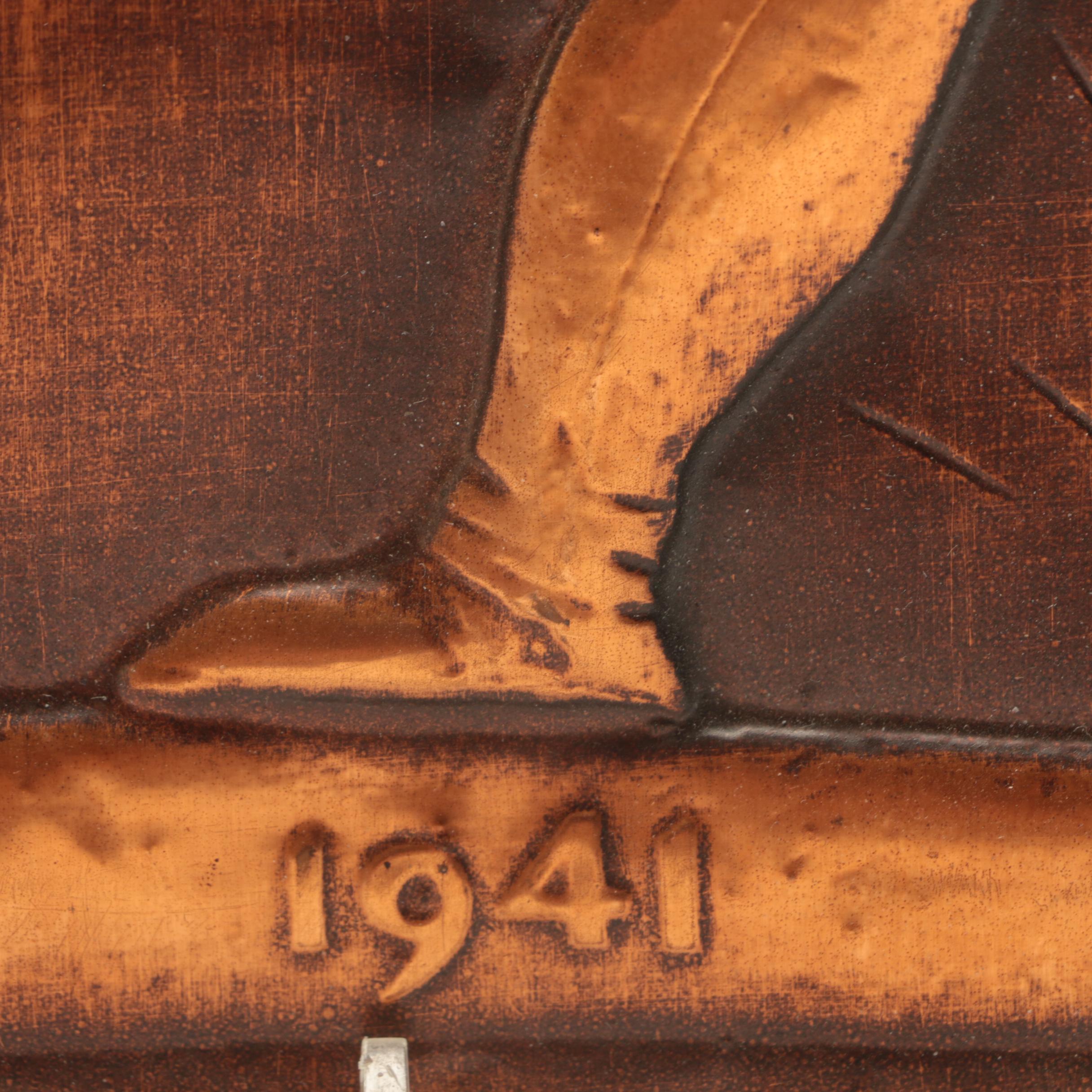 Mid-Century "To Have To Hold" American Military Copper Display